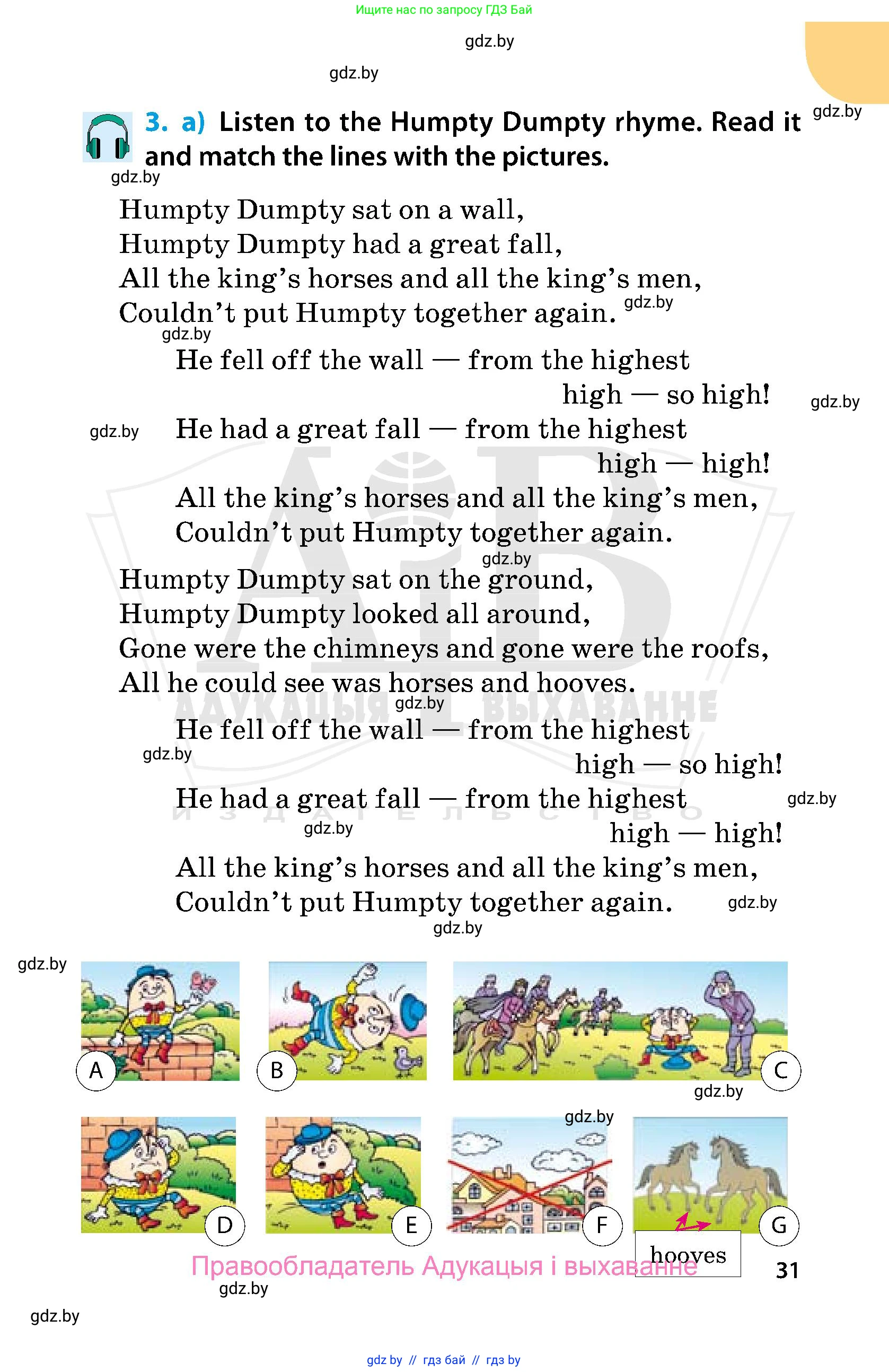 Английский язык (english), 5 класс Учебник, авторы: Демченко Наталья Валентиновна, Севрюкова Татьяна Юрьевна, Наумова Елена Георгиевна, Юхнель Наталья Валентиновна, Лапицкая Людмила Михайловна (Lapitskaya Ludmila), издательство Адукацыя i выхаванне, Минск, 2017, Часть ( Part) 1, страница 31