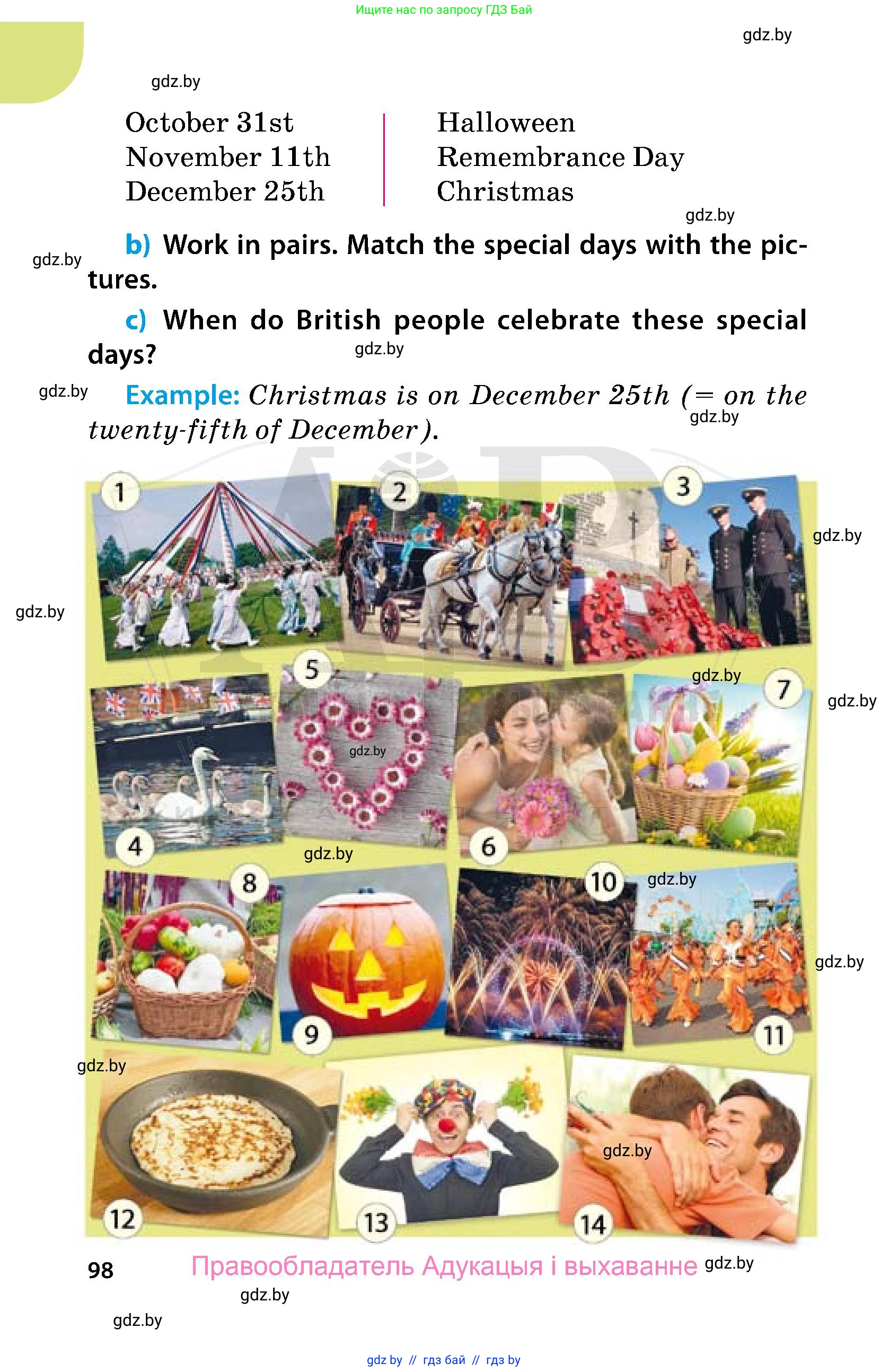 Английский язык (english), 5 класс Учебник, авторы: Демченко Наталья Валентиновна, Севрюкова Татьяна Юрьевна, Наумова Елена Георгиевна, Юхнель Наталья Валентиновна, Лапицкая Людмила Михайловна (Lapitskaya Ludmila), издательство Адукацыя i выхаванне, Минск, 2017, Часть ( Part) 2, страница 98