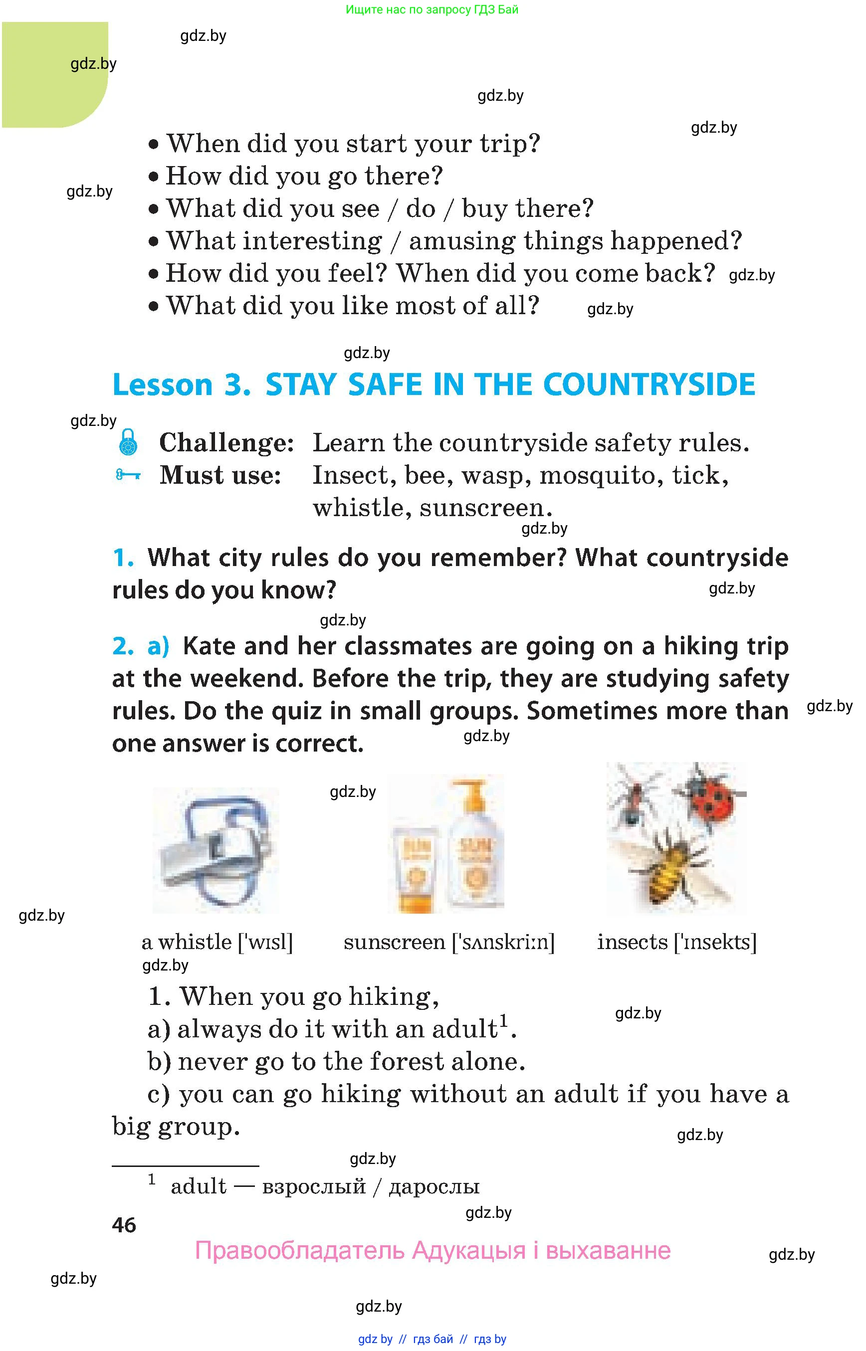 Английский язык (english), 5 класс Учебник, авторы: Демченко Наталья Валентиновна, Севрюкова Татьяна Юрьевна, Наумова Елена Георгиевна, Юхнель Наталья Валентиновна, Лапицкая Людмила Михайловна (Lapitskaya Ludmila), издательство Адукацыя i выхаванне, Минск, 2017, Часть ( Part) 1, страница 46