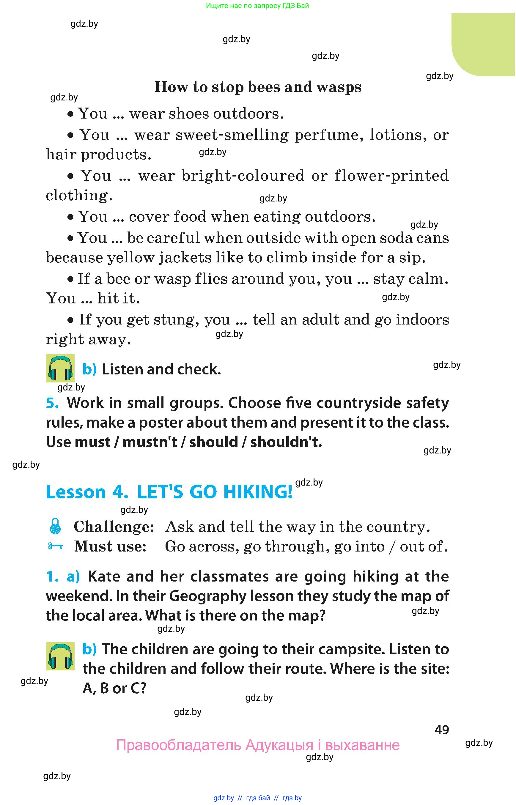 Английский язык (english), 5 класс Учебник, авторы: Демченко Наталья Валентиновна, Севрюкова Татьяна Юрьевна, Наумова Елена Георгиевна, Юхнель Наталья Валентиновна, Лапицкая Людмила Михайловна (Lapitskaya Ludmila), издательство Адукацыя i выхаванне, Минск, 2017, Часть ( Part) 1, страница 49