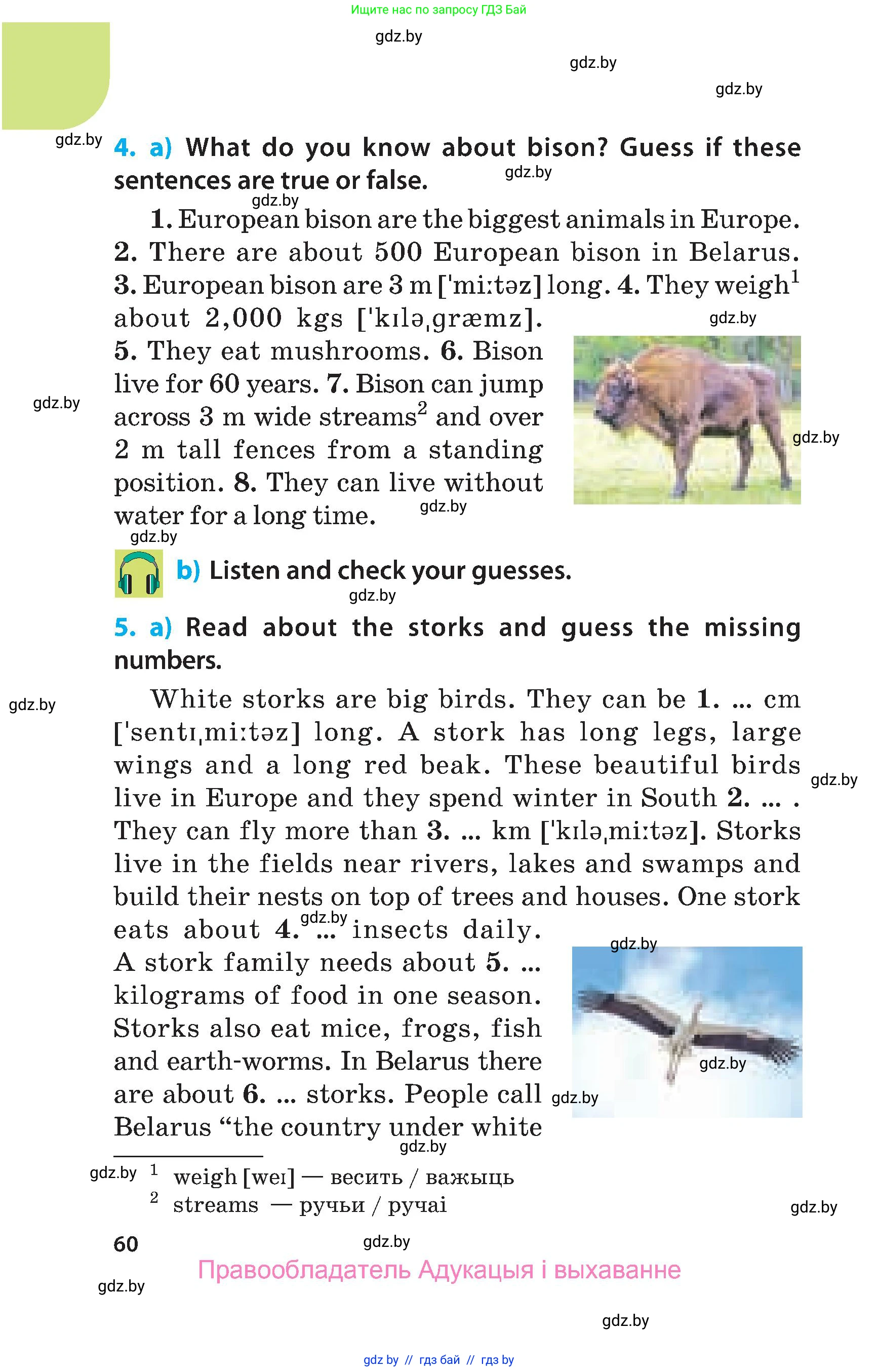 Английский язык (english), 5 класс Учебник, авторы: Демченко Наталья Валентиновна, Севрюкова Татьяна Юрьевна, Наумова Елена Георгиевна, Юхнель Наталья Валентиновна, Лапицкая Людмила Михайловна (Lapitskaya Ludmila), издательство Адукацыя i выхаванне, Минск, 2017, Часть ( Part) 1, страница 60