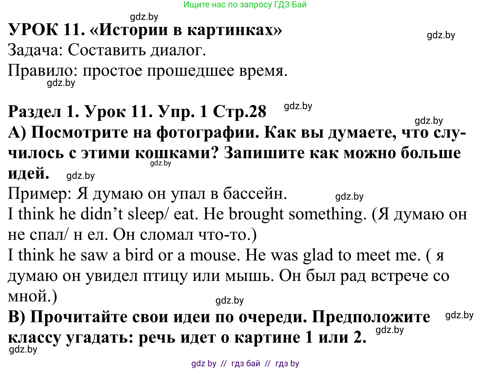 Английский язык (english), 5 класс Учебник, авторы: Демченко Наталья Валентиновна, Севрюкова Татьяна Юрьевна, Наумова Елена Георгиевна, Юхнель Наталья Валентиновна, Лапицкая Людмила Михайловна (Lapitskaya Ludmila), издательство Адукацыя i выхаванне, Минск, 2017, Часть ( Part) 1, страница 28, номер 1, Решение 2