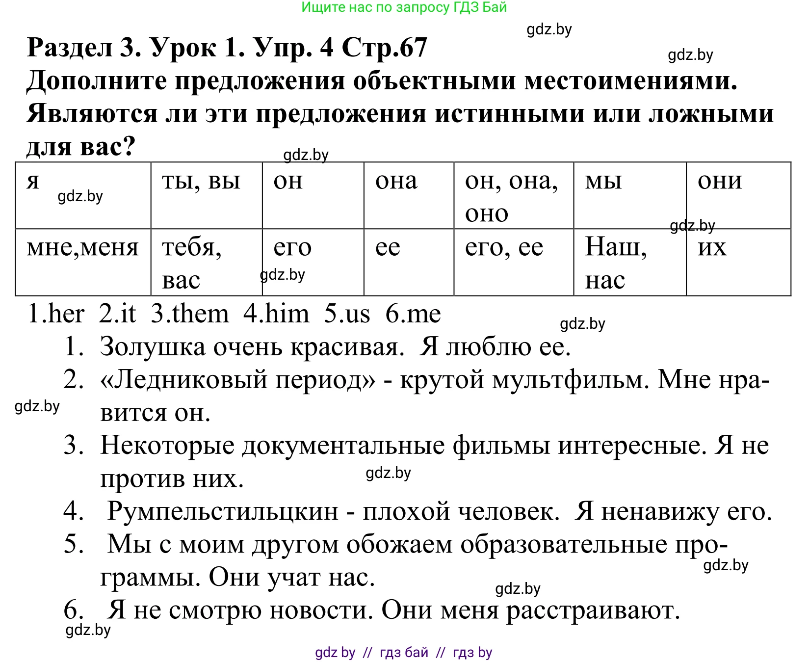 Английский язык (english), 5 класс Учебник, авторы: Демченко Наталья Валентиновна, Севрюкова Татьяна Юрьевна, Наумова Елена Георгиевна, Юхнель Наталья Валентиновна, Лапицкая Людмила Михайловна (Lapitskaya Ludmila), издательство Адукацыя i выхаванне, Минск, 2017, Часть ( Part) 1, страница 67, номер 4, Решение 2