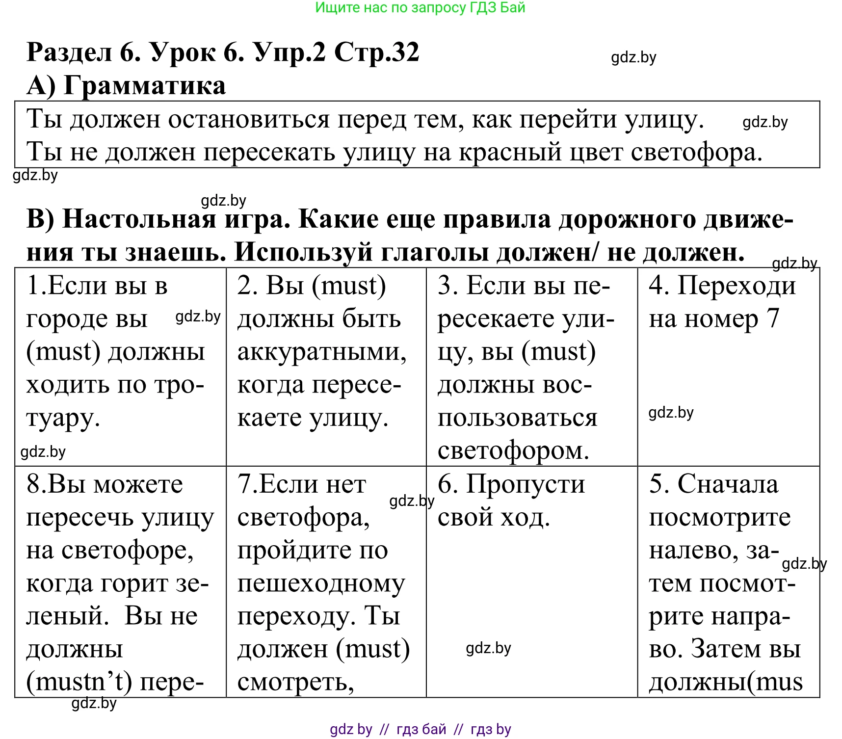 Английский язык (english), 5 класс Учебник, авторы: Демченко Наталья Валентиновна, Севрюкова Татьяна Юрьевна, Наумова Елена Георгиевна, Юхнель Наталья Валентиновна, Лапицкая Людмила Михайловна (Lapitskaya Ludmila), издательство Адукацыя i выхаванне, Минск, 2017, Часть ( Part) 2, страница 32, номер 2, Решение 2