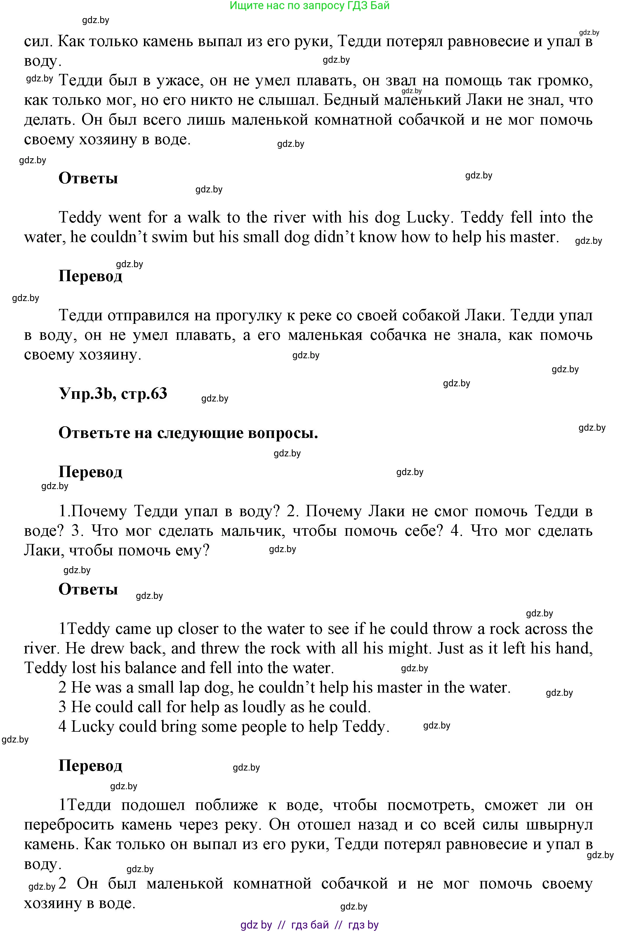 Английский язык (english), 5 класс Учебник, авторы: Демченко Наталья Валентиновна, Севрюкова Татьяна Юрьевна, Наумова Елена Георгиевна, Юхнель Наталья Валентиновна, Лапицкая Людмила Михайловна (Lapitskaya Ludmila), издательство Адукацыя i выхаванне, Минск, 2017, Часть ( Part) 1, страница 63, номер 3, Решение 1 (продолжение 2)