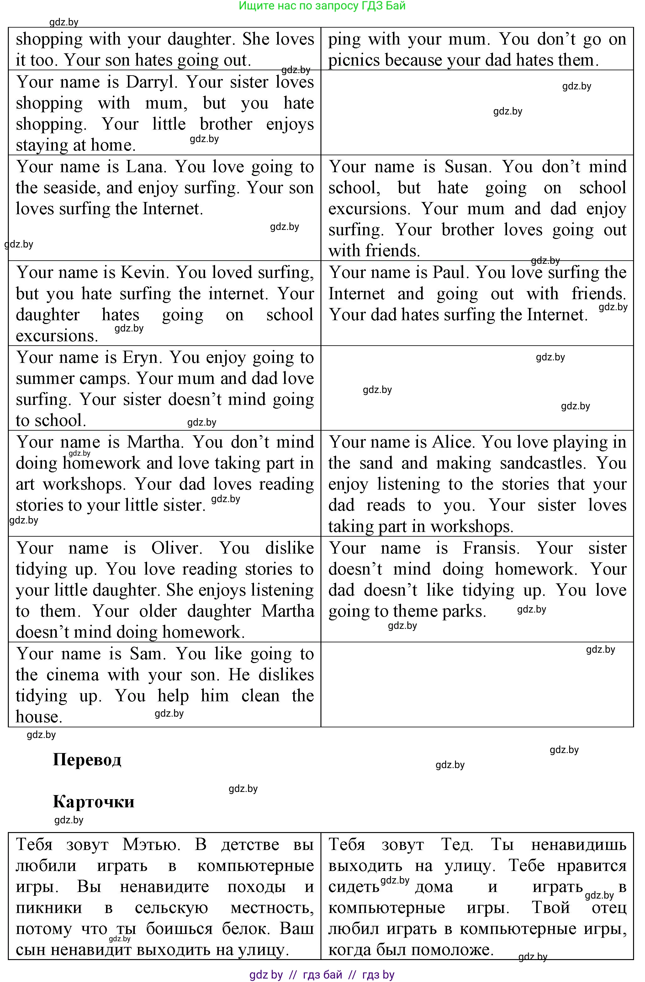 Английский язык (english), 5 класс Учебник, авторы: Демченко Наталья Валентиновна, Севрюкова Татьяна Юрьевна, Наумова Елена Георгиевна, Юхнель Наталья Валентиновна, Лапицкая Людмила Михайловна (Lapitskaya Ludmila), издательство Адукацыя i выхаванне, Минск, 2017, Часть ( Part) 1, страница 38, номер 6, Решение 1 (продолжение 2)