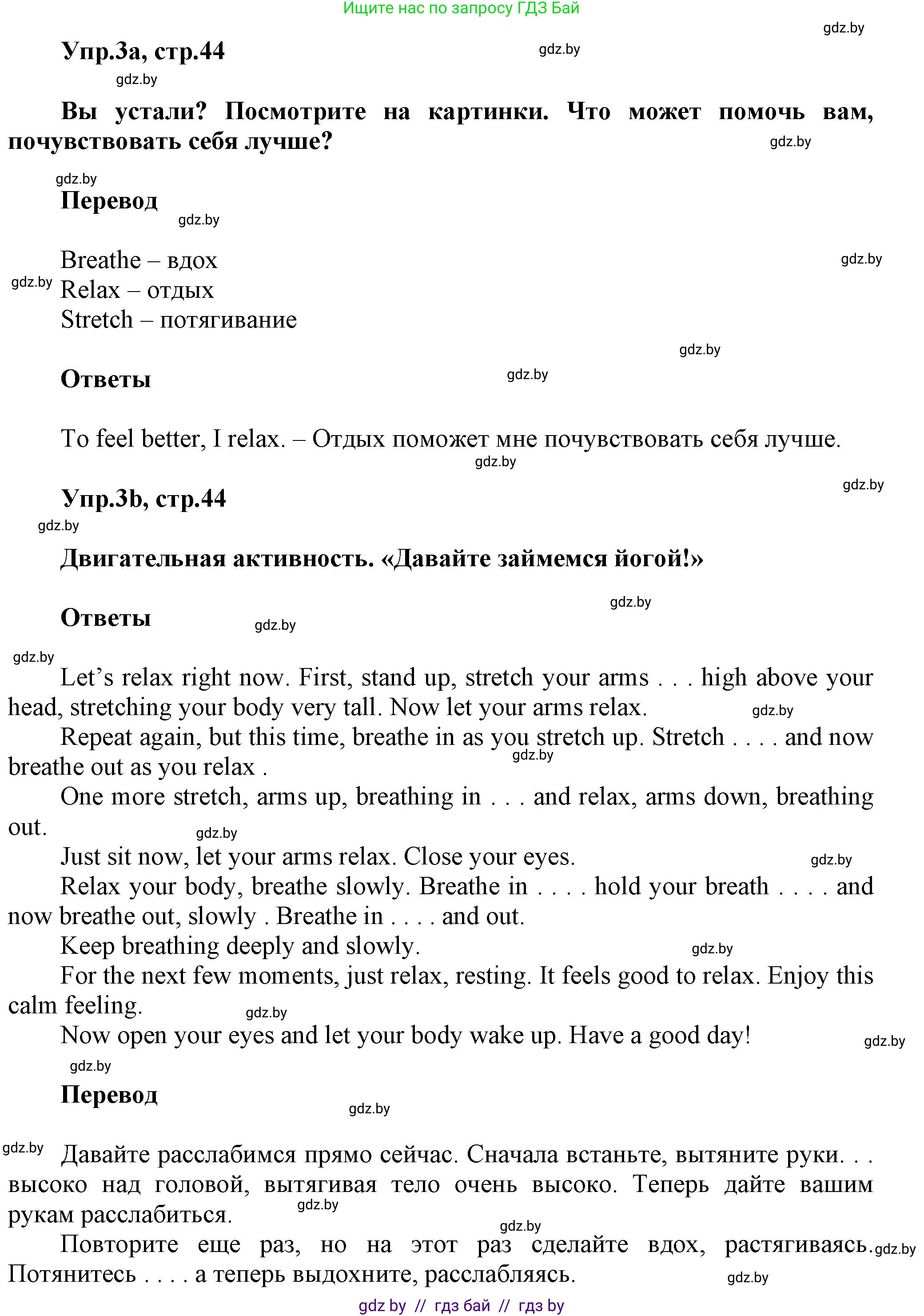 Английский язык (english), 5 класс Учебник, авторы: Демченко Наталья Валентиновна, Севрюкова Татьяна Юрьевна, Наумова Елена Георгиевна, Юхнель Наталья Валентиновна, Лапицкая Людмила Михайловна (Lapitskaya Ludmila), издательство Адукацыя i выхаванне, Минск, 2017, Часть ( Part) 1, страница 44, номер 3, Решение 1