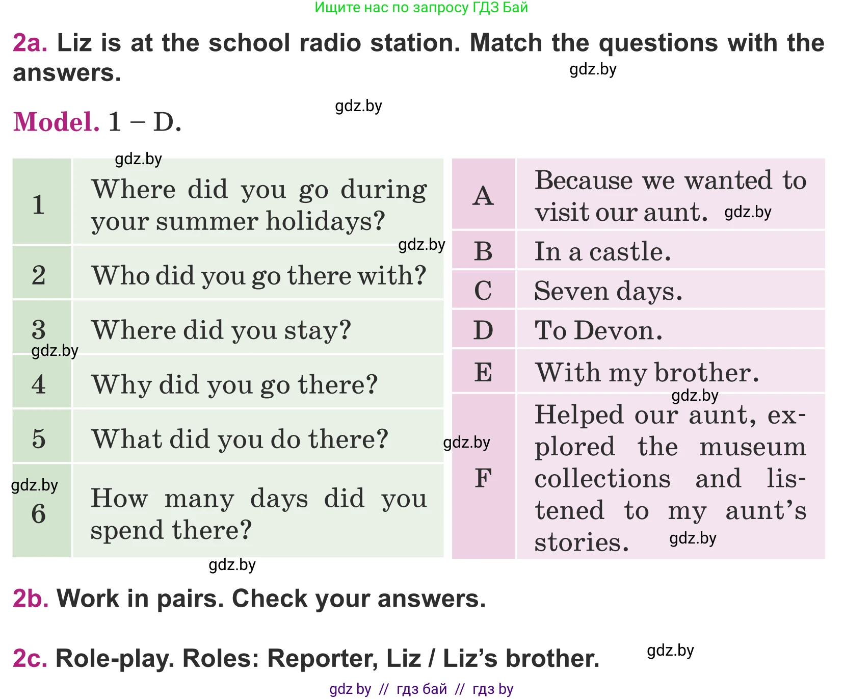 Английский язык (english), 5 класс Учебник (Student's book), авторы: Лапицкая Людмила Михайловна (Lapitskaya Ludmila), Калишевич Алла Ивановна, Севрюкова Татьяна Юрьевна, Седунова Наталья Михайловна (Sedunova Natalia), издательство Вышэйшая школа, Минск, 2020, Часть 1, страница 66, номер 2, Условие
