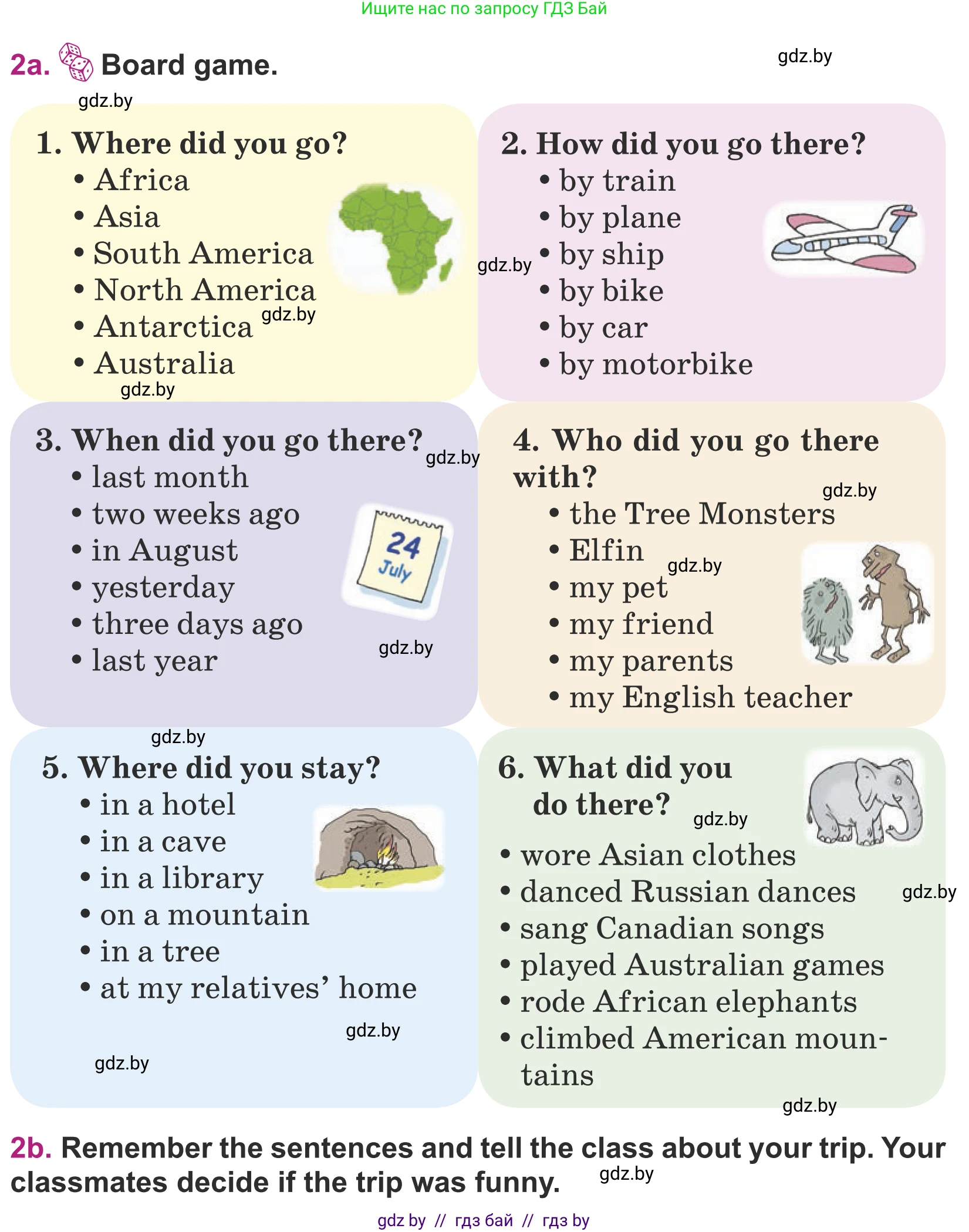 Английский язык (english), 5 класс Учебник (Student's book), авторы: Лапицкая Людмила Михайловна (Lapitskaya Ludmila), Калишевич Алла Ивановна, Севрюкова Татьяна Юрьевна, Седунова Наталья Михайловна (Sedunova Natalia), издательство Вышэйшая школа, Минск, 2020, Часть 2, страница 121, номер 2, Условие