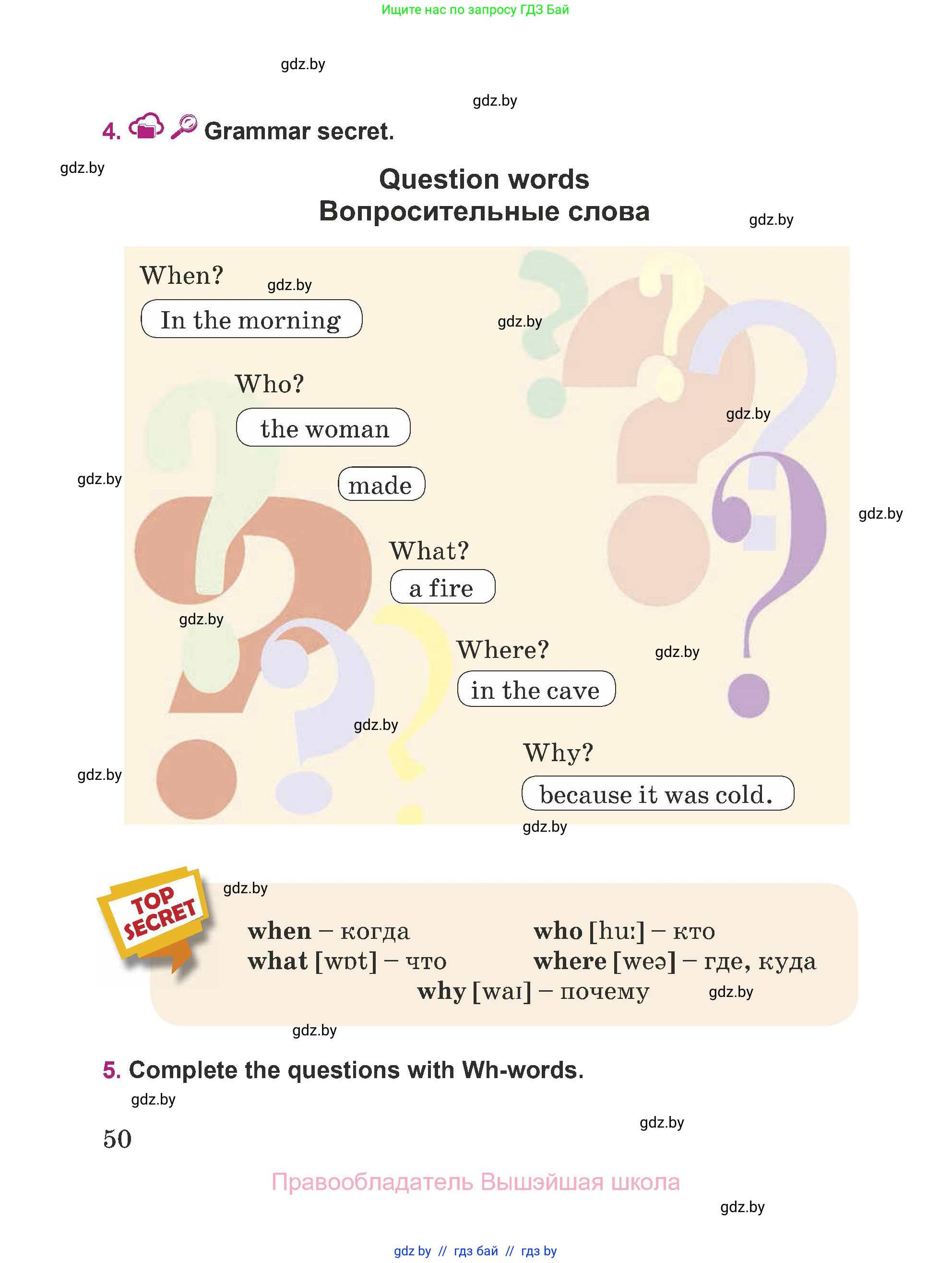 Английский язык (english), 5 класс Учебник (Student's book), авторы: Лапицкая Людмила Михайловна (Lapitskaya Ludmila), Калишевич Алла Ивановна, Севрюкова Татьяна Юрьевна, Седунова Наталья Михайловна (Sedunova Natalia), издательство Вышэйшая школа, Минск, 2020, Часть 1, страница 50
