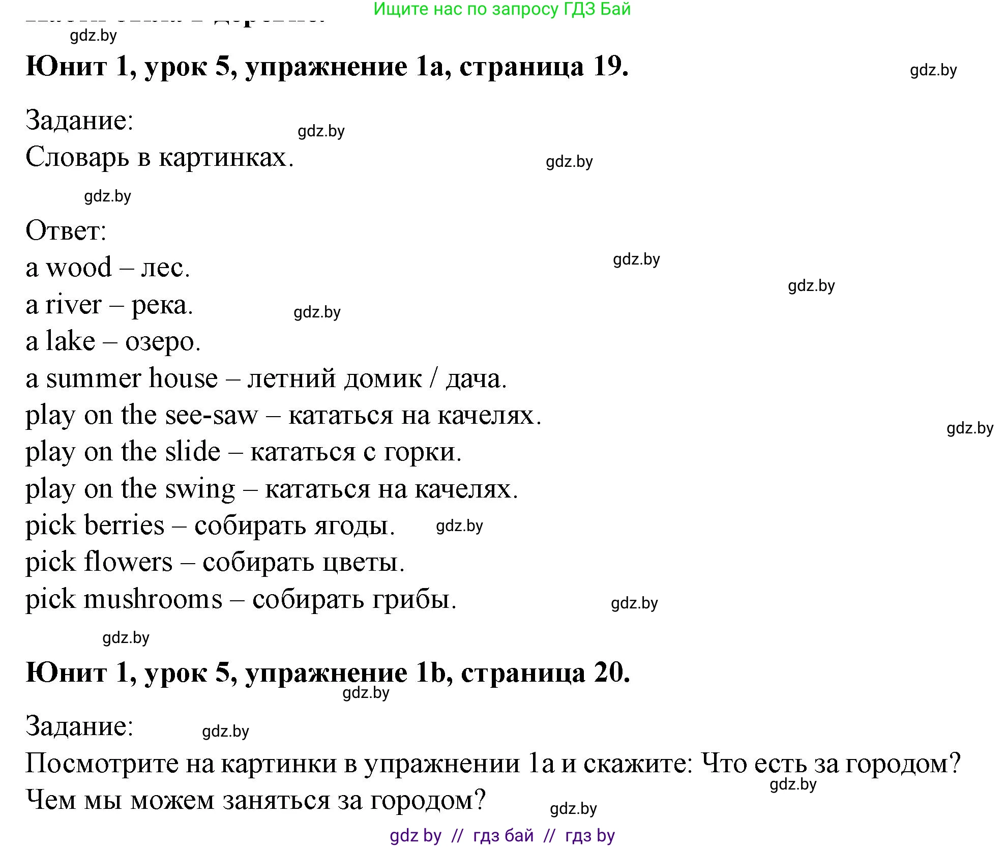 Английский язык (english), 5 класс Учебник (Student's book), авторы: Лапицкая Людмила Михайловна (Lapitskaya Ludmila), Калишевич Алла Ивановна, Севрюкова Татьяна Юрьевна, Седунова Наталья Михайловна (Sedunova Natalia), издательство Вышэйшая школа, Минск, 2020, Часть 1, страница 19, номер 1, Решение 1