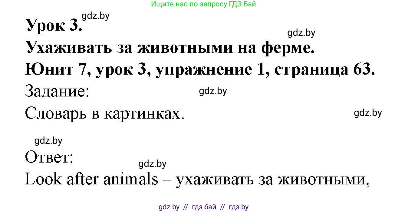 Английский язык (english), 5 класс Учебник (Student's book), авторы: Лапицкая Людмила Михайловна (Lapitskaya Ludmila), Калишевич Алла Ивановна, Севрюкова Татьяна Юрьевна, Седунова Наталья Михайловна (Sedunova Natalia), издательство Вышэйшая школа, Минск, 2020, Часть 2, страница 63, номер 1, Решение 1