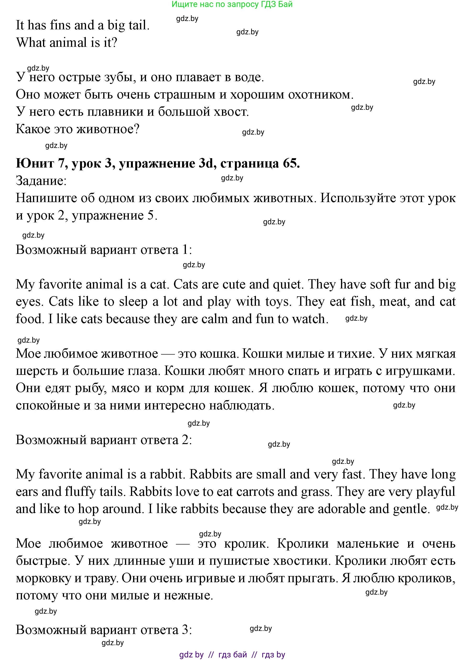 Английский язык (english), 5 класс Учебник (Student's book), авторы: Лапицкая Людмила Михайловна (Lapitskaya Ludmila), Калишевич Алла Ивановна, Севрюкова Татьяна Юрьевна, Седунова Наталья Михайловна (Sedunova Natalia), издательство Вышэйшая школа, Минск, 2020, Часть 2, страница 64, номер 3, Решение 1 (продолжение 5)