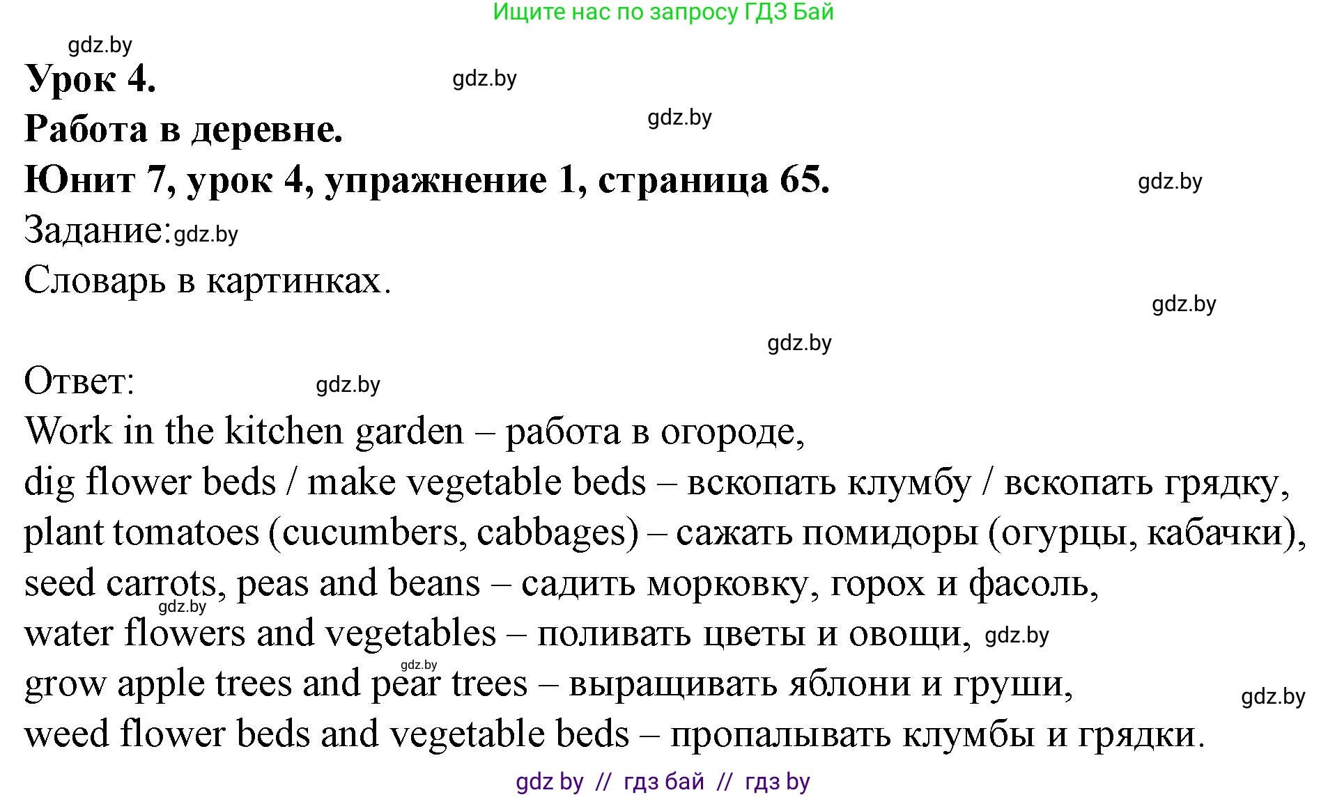 Английский язык (english), 5 класс Учебник (Student's book), авторы: Лапицкая Людмила Михайловна (Lapitskaya Ludmila), Калишевич Алла Ивановна, Севрюкова Татьяна Юрьевна, Седунова Наталья Михайловна (Sedunova Natalia), издательство Вышэйшая школа, Минск, 2020, Часть 2, страница 65, номер 1, Решение 1