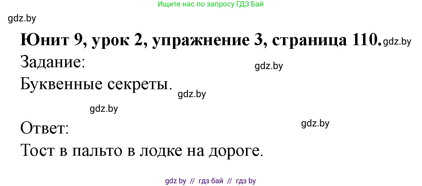 Английский язык (english), 5 класс Учебник (Student's book), авторы: Лапицкая Людмила Михайловна (Lapitskaya Ludmila), Калишевич Алла Ивановна, Севрюкова Татьяна Юрьевна, Седунова Наталья Михайловна (Sedunova Natalia), издательство Вышэйшая школа, Минск, 2020, Часть 2, страница 110, номер 3, Решение 1