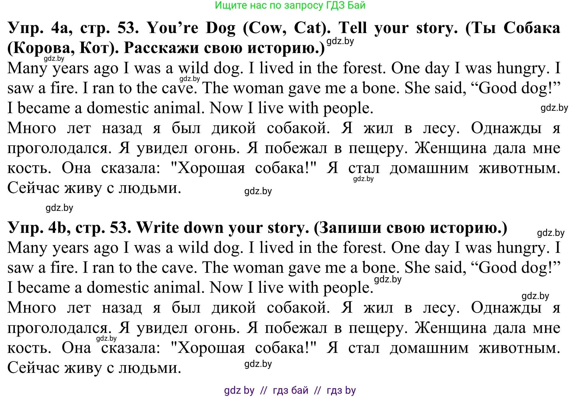 Английский язык (english), 5 класс Учебник (Student's book), авторы: Лапицкая Людмила Михайловна (Lapitskaya Ludmila), Калишевич Алла Ивановна, Севрюкова Татьяна Юрьевна, Седунова Наталья Михайловна (Sedunova Natalia), издательство Вышэйшая школа, Минск, 2020, Часть 1, страница 53, номер 4, Решение 2