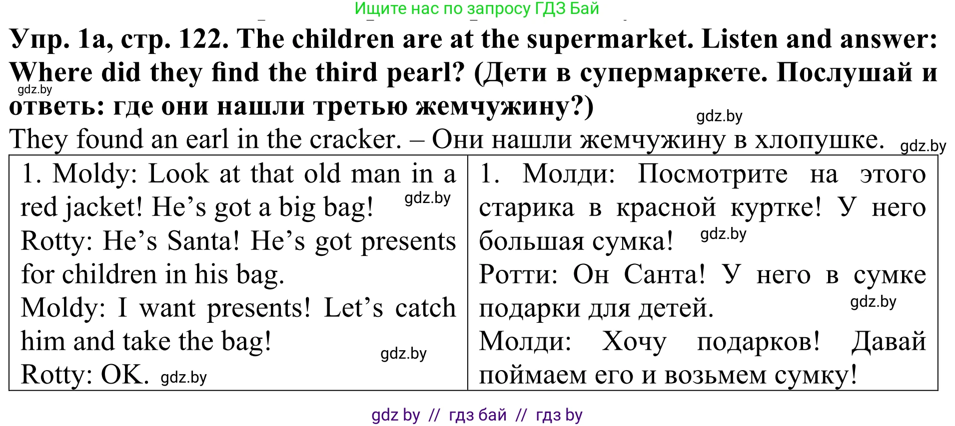 Английский язык (english), 5 класс Учебник (Student's book), авторы: Лапицкая Людмила Михайловна (Lapitskaya Ludmila), Калишевич Алла Ивановна, Севрюкова Татьяна Юрьевна, Седунова Наталья Михайловна (Sedunova Natalia), издательство Вышэйшая школа, Минск, 2020, Часть 1, страница 122, номер 1, Решение 2