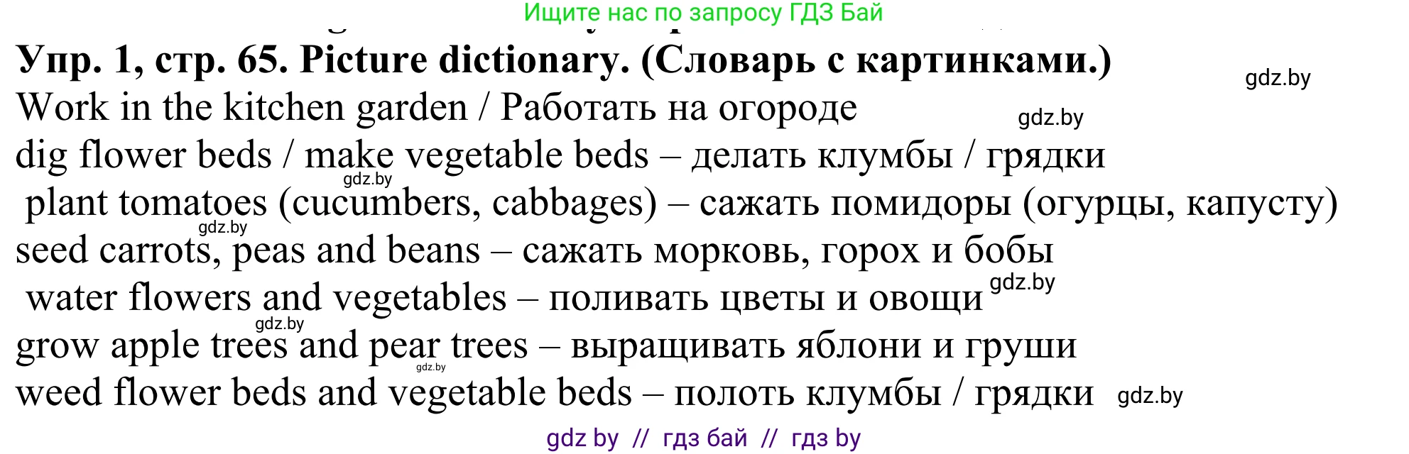Английский язык (english), 5 класс Учебник (Student's book), авторы: Лапицкая Людмила Михайловна (Lapitskaya Ludmila), Калишевич Алла Ивановна, Севрюкова Татьяна Юрьевна, Седунова Наталья Михайловна (Sedunova Natalia), издательство Вышэйшая школа, Минск, 2020, Часть 2, страница 65, номер 1, Решение 2