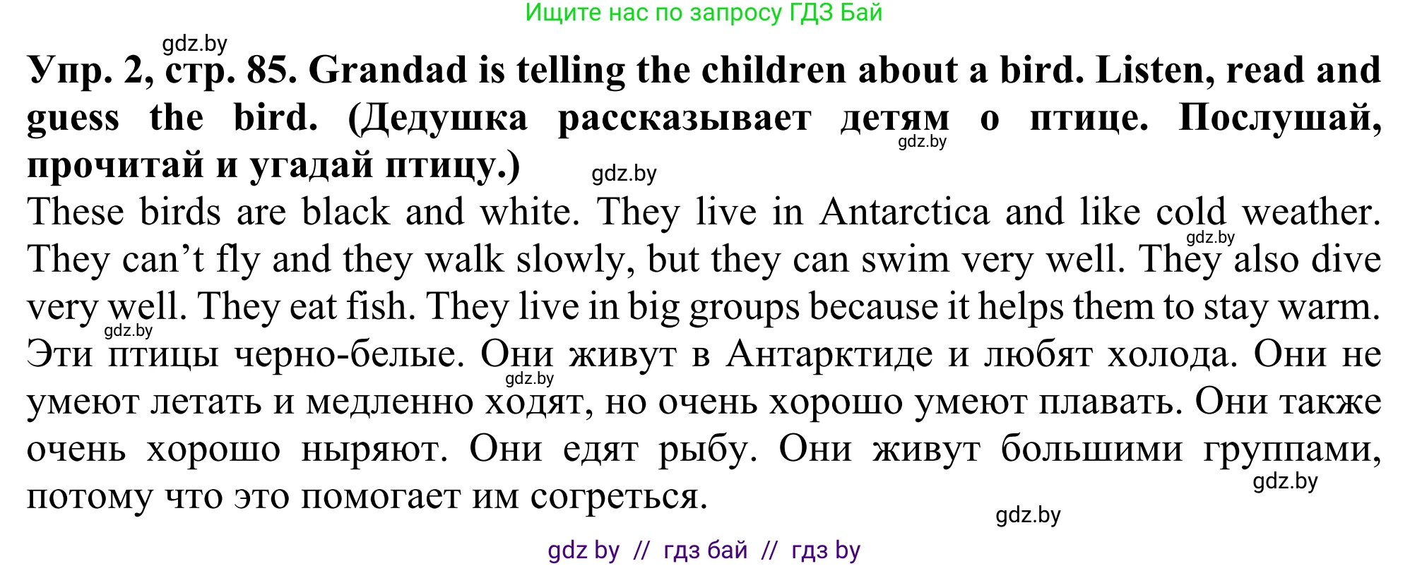 Английский язык (english), 5 класс Учебник (Student's book), авторы: Лапицкая Людмила Михайловна (Lapitskaya Ludmila), Калишевич Алла Ивановна, Севрюкова Татьяна Юрьевна, Седунова Наталья Михайловна (Sedunova Natalia), издательство Вышэйшая школа, Минск, 2020, Часть 2, страница 85, номер 2, Решение 2
