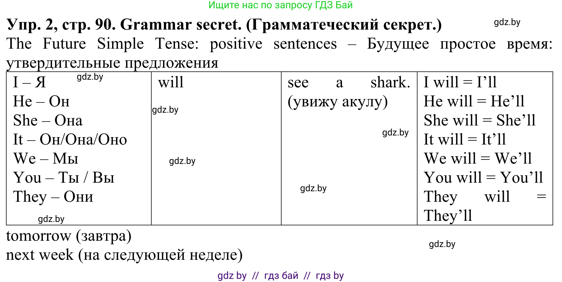 Английский язык (english), 5 класс Учебник (Student's book), авторы: Лапицкая Людмила Михайловна (Lapitskaya Ludmila), Калишевич Алла Ивановна, Севрюкова Татьяна Юрьевна, Седунова Наталья Михайловна (Sedunova Natalia), издательство Вышэйшая школа, Минск, 2020, Часть 2, страница 90, номер 2, Решение 2