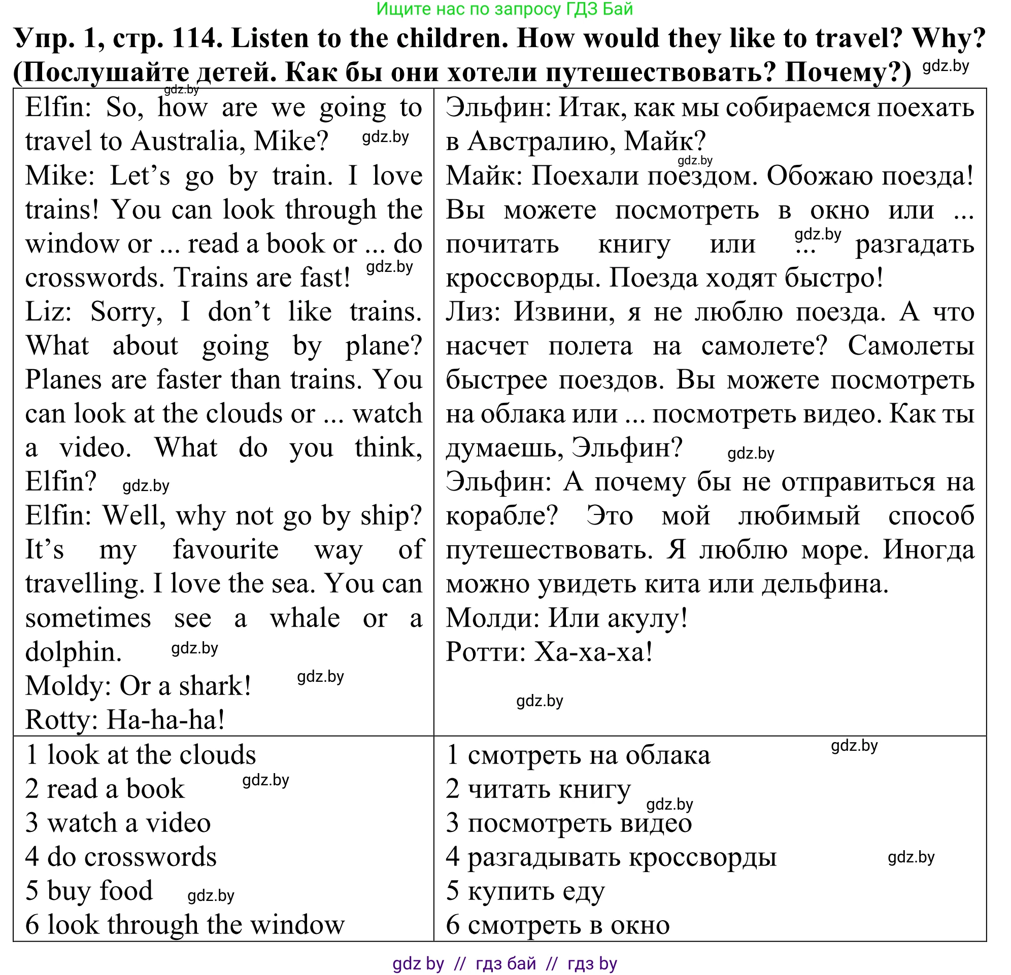 Английский язык (english), 5 класс Учебник (Student's book), авторы: Лапицкая Людмила Михайловна (Lapitskaya Ludmila), Калишевич Алла Ивановна, Севрюкова Татьяна Юрьевна, Седунова Наталья Михайловна (Sedunova Natalia), издательство Вышэйшая школа, Минск, 2020, Часть 2, страница 114, номер 1, Решение 2