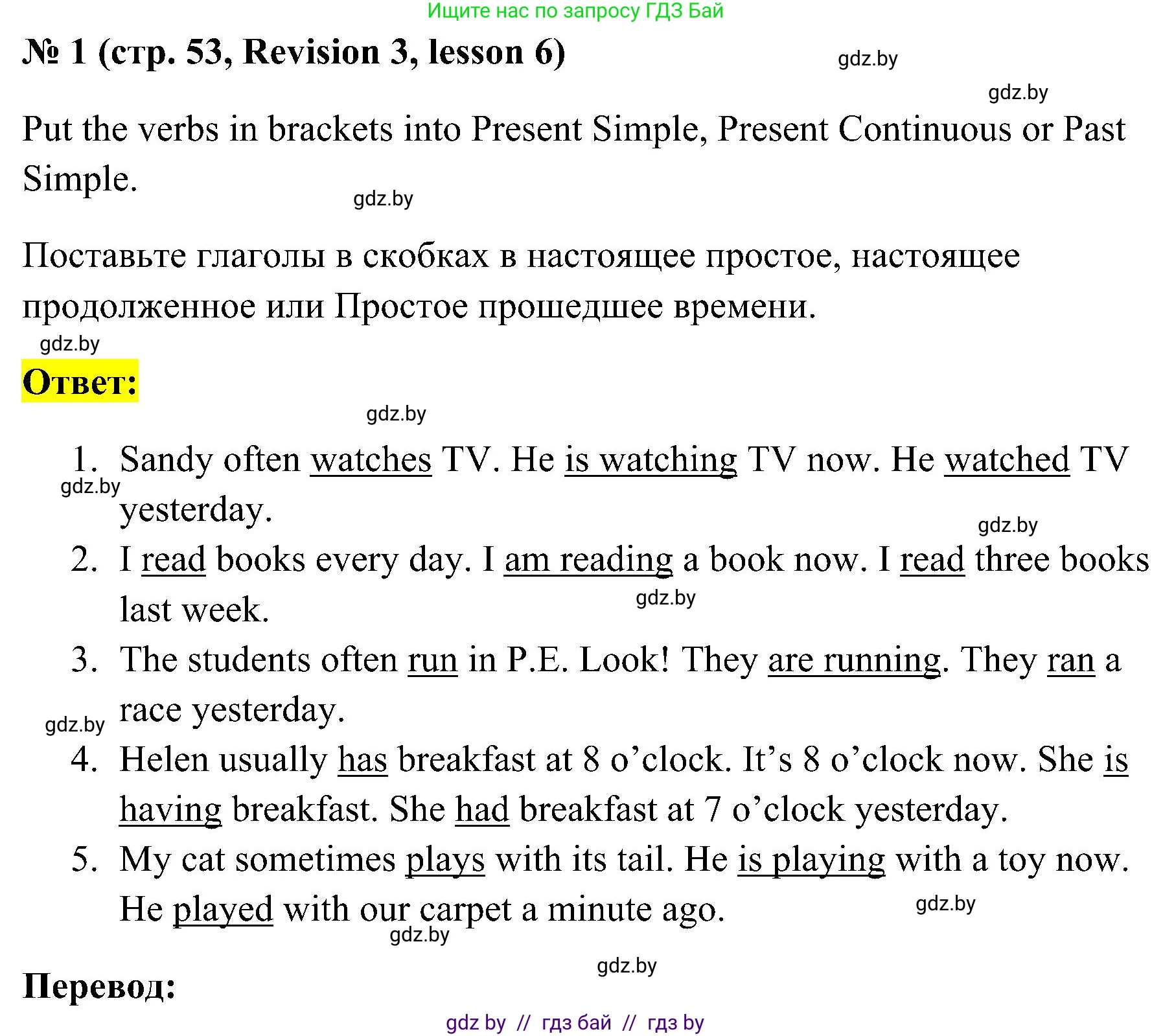 Английский язык (english), 5 класс практикум по грамматике (grammar), автор: Севрюкова Татьяна Юрьевна, издательство Аверсэв, Минск, 2023, оранжевого цвета, страница 53, номер 1, Решение