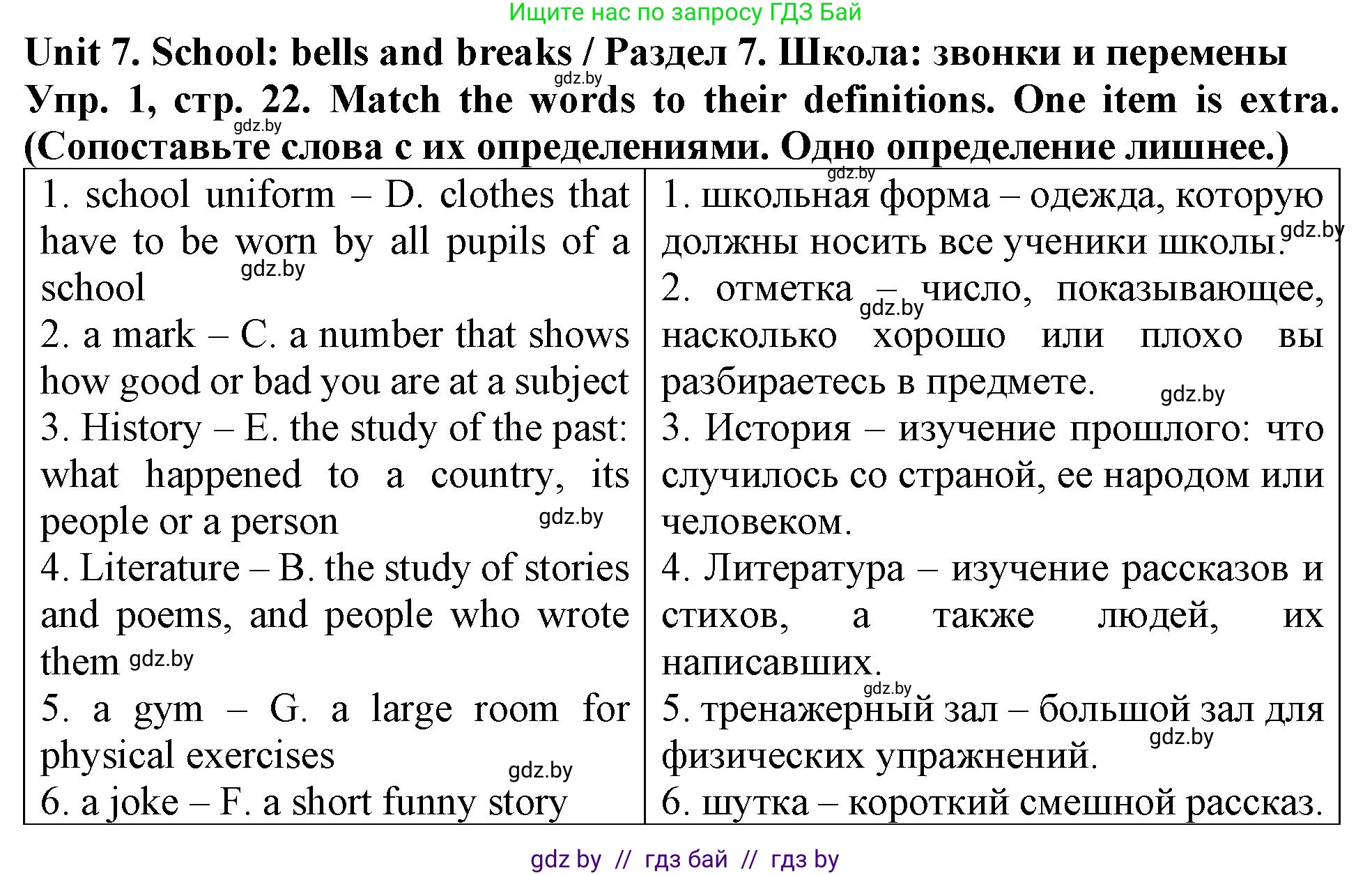 Английский язык (english), 6 класс тесты (test book), авторы: Севрюкова Татьяна Юрьевна, Калишевич Алла Ивановна, издательство Аверсэв, Минск, 2022, оранжевого цвета, страница 22, номер 1, Решение
