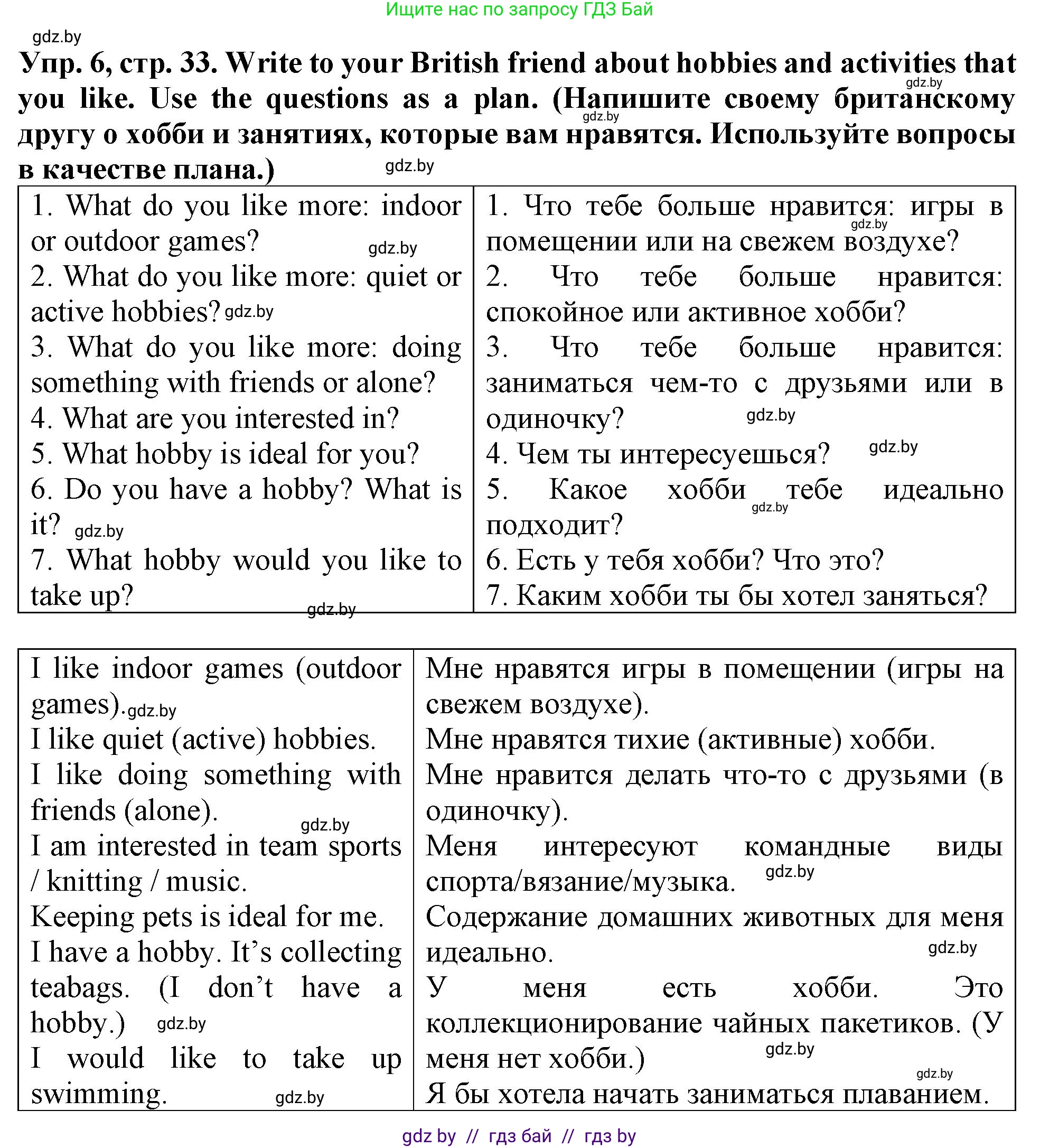 Английский язык (english), 6 класс тесты (test book), авторы: Севрюкова Татьяна Юрьевна, Калишевич Алла Ивановна, издательство Аверсэв, Минск, 2022, оранжевого цвета, страница 33, номер 6, Решение