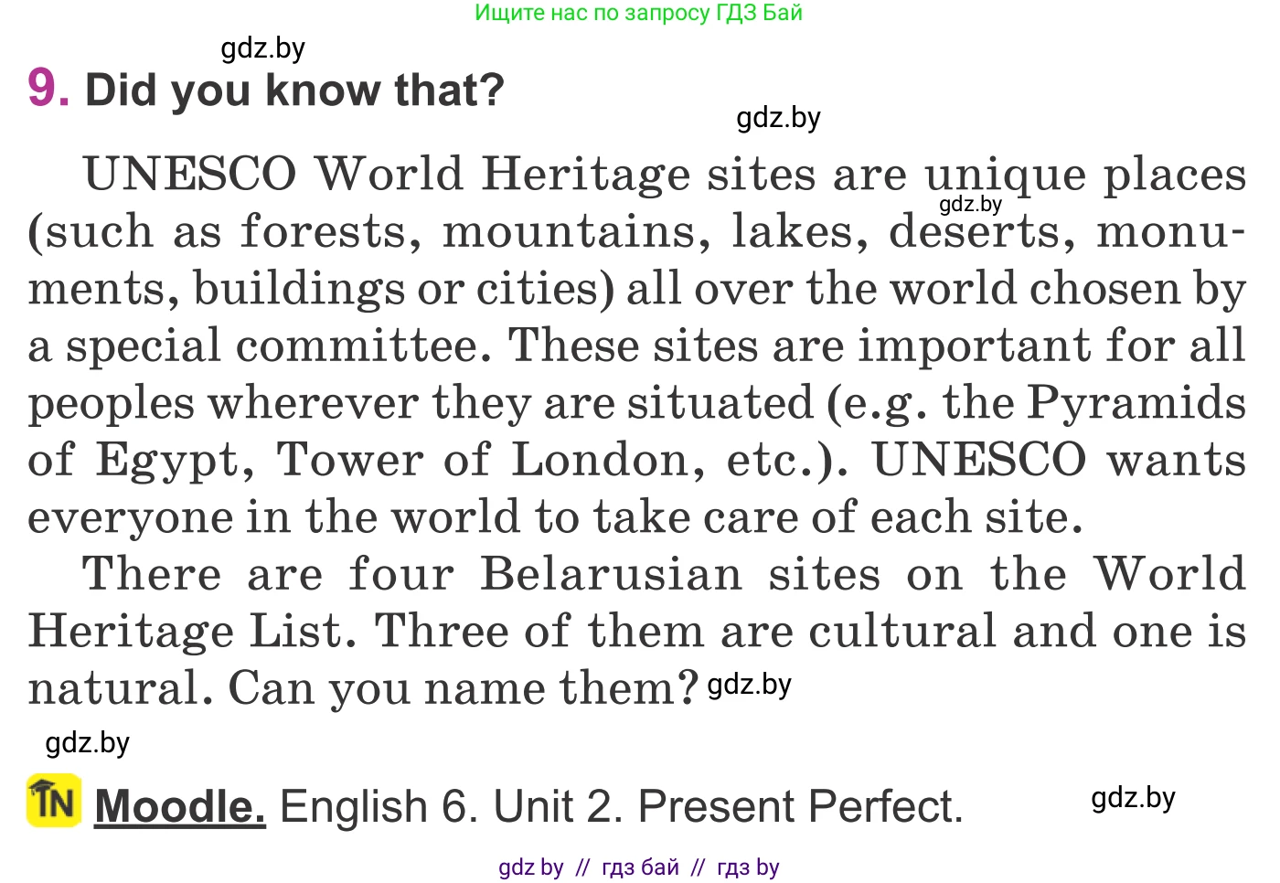 Английский язык (english), 6 класс Учебник, авторы: Демченко Наталья Валентиновна, Севрюкова Татьяна Юрьевна, Юхнель Наталья Валентиновна, Наумова Елена Георгиевна, Рыбалко О Н, Манешина А В, Маслёнченко Н А, издательство Вышэйшая школа, Минск, 2018, красного цвета, Часть 2, страница 31, номер 9, Условие