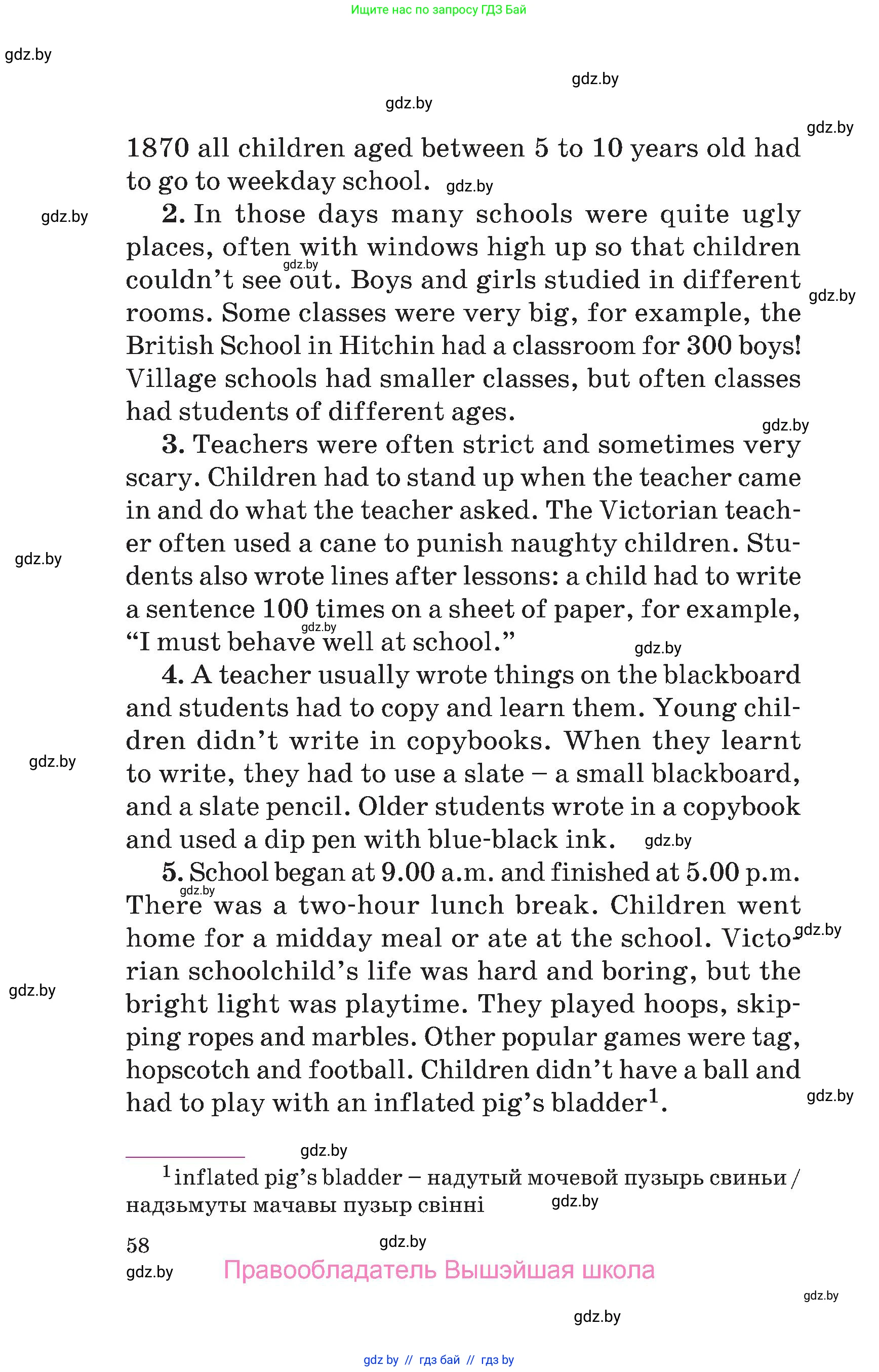 Английский язык (english), 6 класс Учебник, авторы: Демченко Наталья Валентиновна, Севрюкова Татьяна Юрьевна, Юхнель Наталья Валентиновна, Наумова Елена Георгиевна, Рыбалко О Н, Манешина А В, Маслёнченко Н А, издательство Вышэйшая школа, Минск, 2018, красного цвета, страница 58