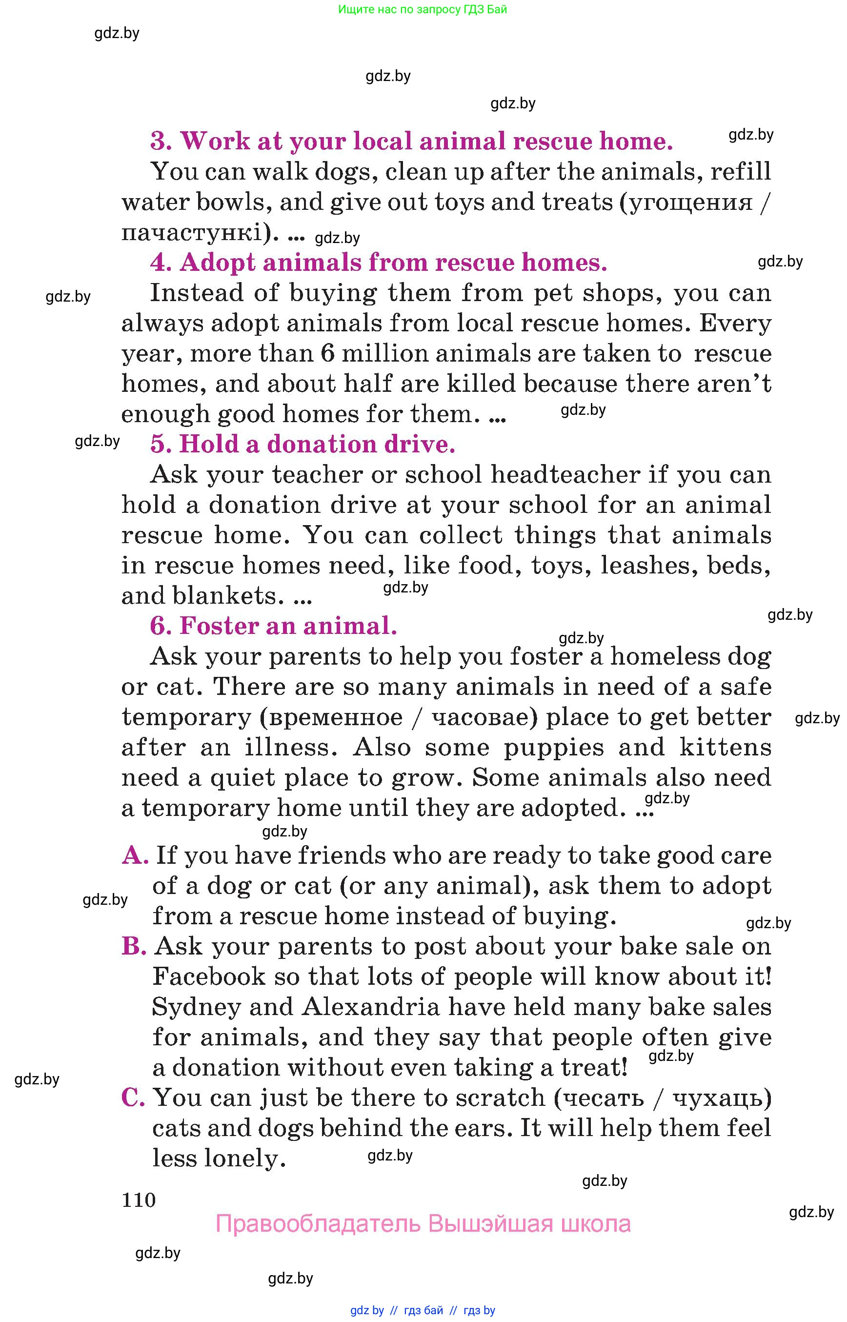 Английский язык (english), 6 класс Учебник, авторы: Демченко Наталья Валентиновна, Севрюкова Татьяна Юрьевна, Юхнель Наталья Валентиновна, Наумова Елена Георгиевна, Рыбалко О Н, Манешина А В, Маслёнченко Н А, издательство Вышэйшая школа, Минск, 2018, красного цвета, страница 110