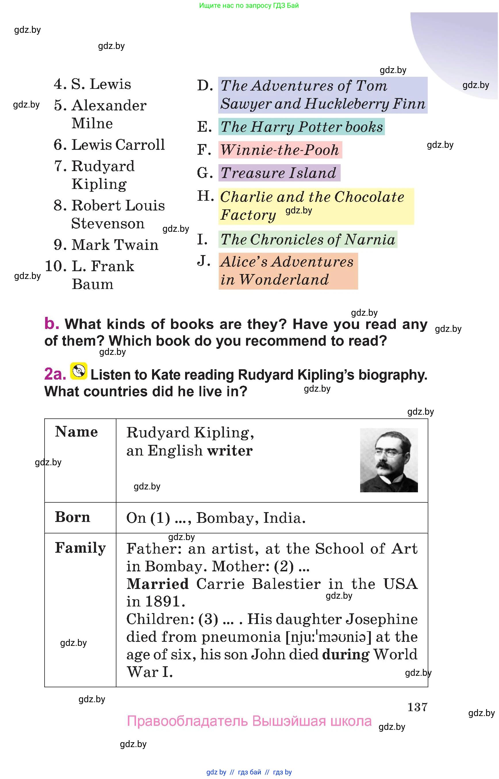 Английский язык (english), 6 класс Учебник, авторы: Демченко Наталья Валентиновна, Севрюкова Татьяна Юрьевна, Юхнель Наталья Валентиновна, Наумова Елена Георгиевна, Рыбалко О Н, Манешина А В, Маслёнченко Н А, издательство Вышэйшая школа, Минск, 2018, красного цвета, Часть 2, страница 137