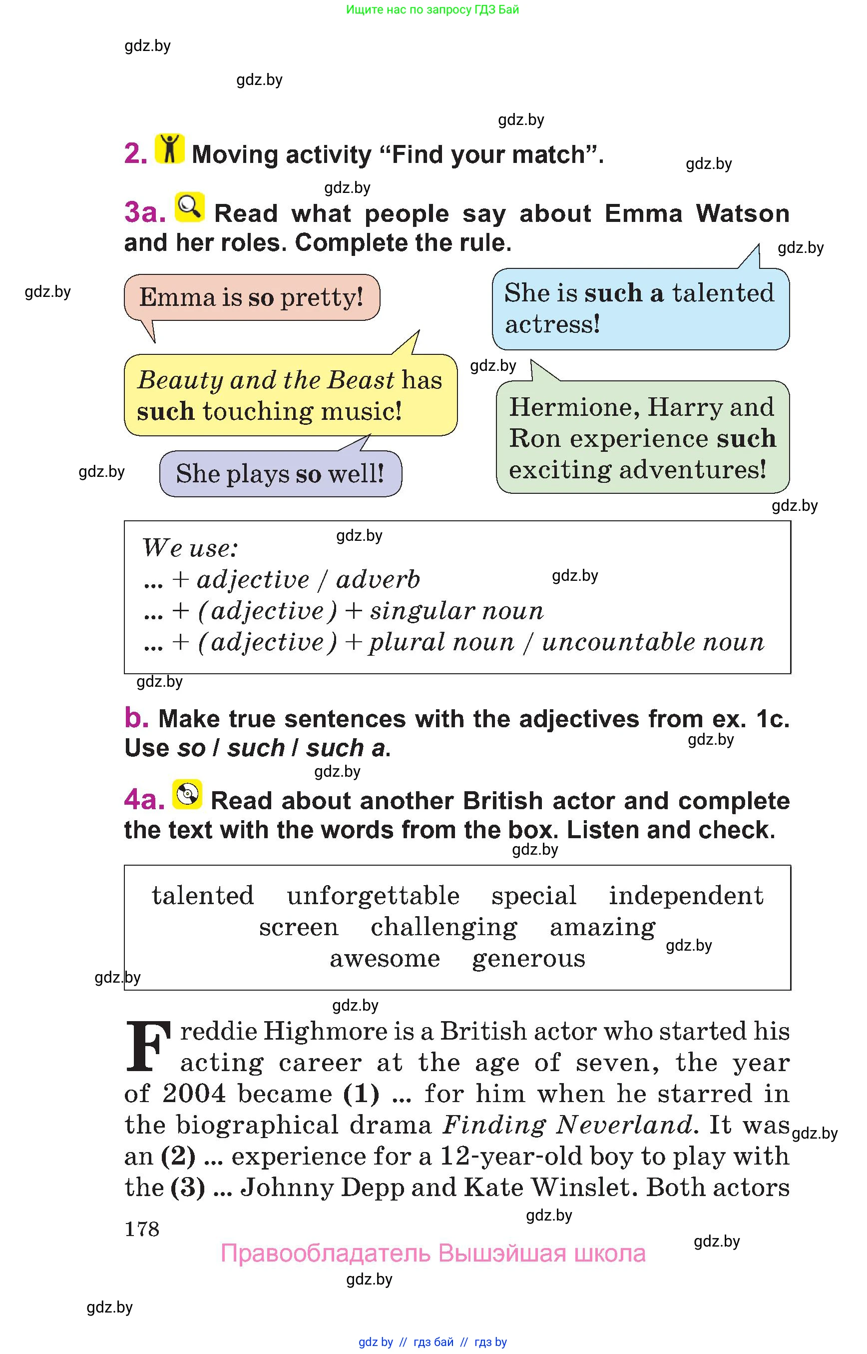 Английский язык (english), 6 класс Учебник, авторы: Демченко Наталья Валентиновна, Севрюкова Татьяна Юрьевна, Юхнель Наталья Валентиновна, Наумова Елена Георгиевна, Рыбалко О Н, Манешина А В, Маслёнченко Н А, издательство Вышэйшая школа, Минск, 2018, красного цвета, Часть 2, страница 178