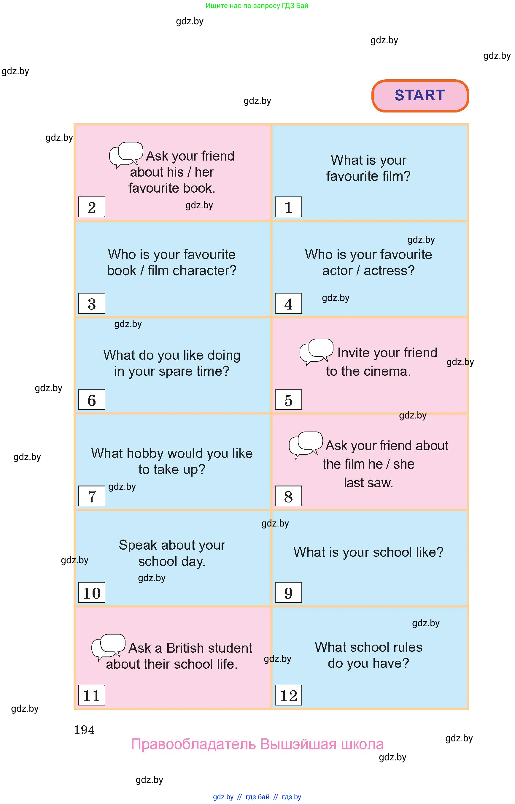 Английский язык (english), 6 класс Учебник, авторы: Демченко Наталья Валентиновна, Севрюкова Татьяна Юрьевна, Юхнель Наталья Валентиновна, Наумова Елена Георгиевна, Рыбалко О Н, Манешина А В, Маслёнченко Н А, издательство Вышэйшая школа, Минск, 2018, красного цвета, страница 194