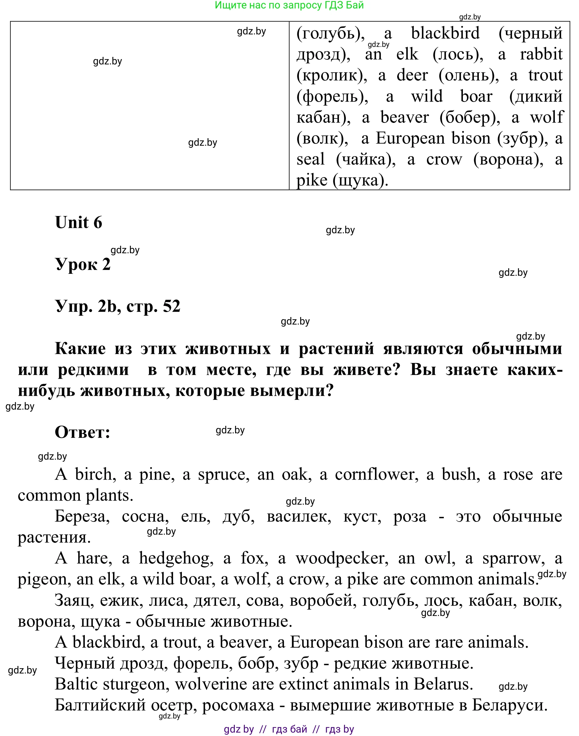 Английский язык (english), 6 класс Учебник, авторы: Демченко Наталья Валентиновна, Севрюкова Татьяна Юрьевна, Юхнель Наталья Валентиновна, Наумова Елена Георгиевна, Рыбалко О Н, Манешина А В, Маслёнченко Н А, издательство Вышэйшая школа, Минск, 2018, красного цвета, Часть 2, страница 52, номер 2, Решение (продолжение 2)