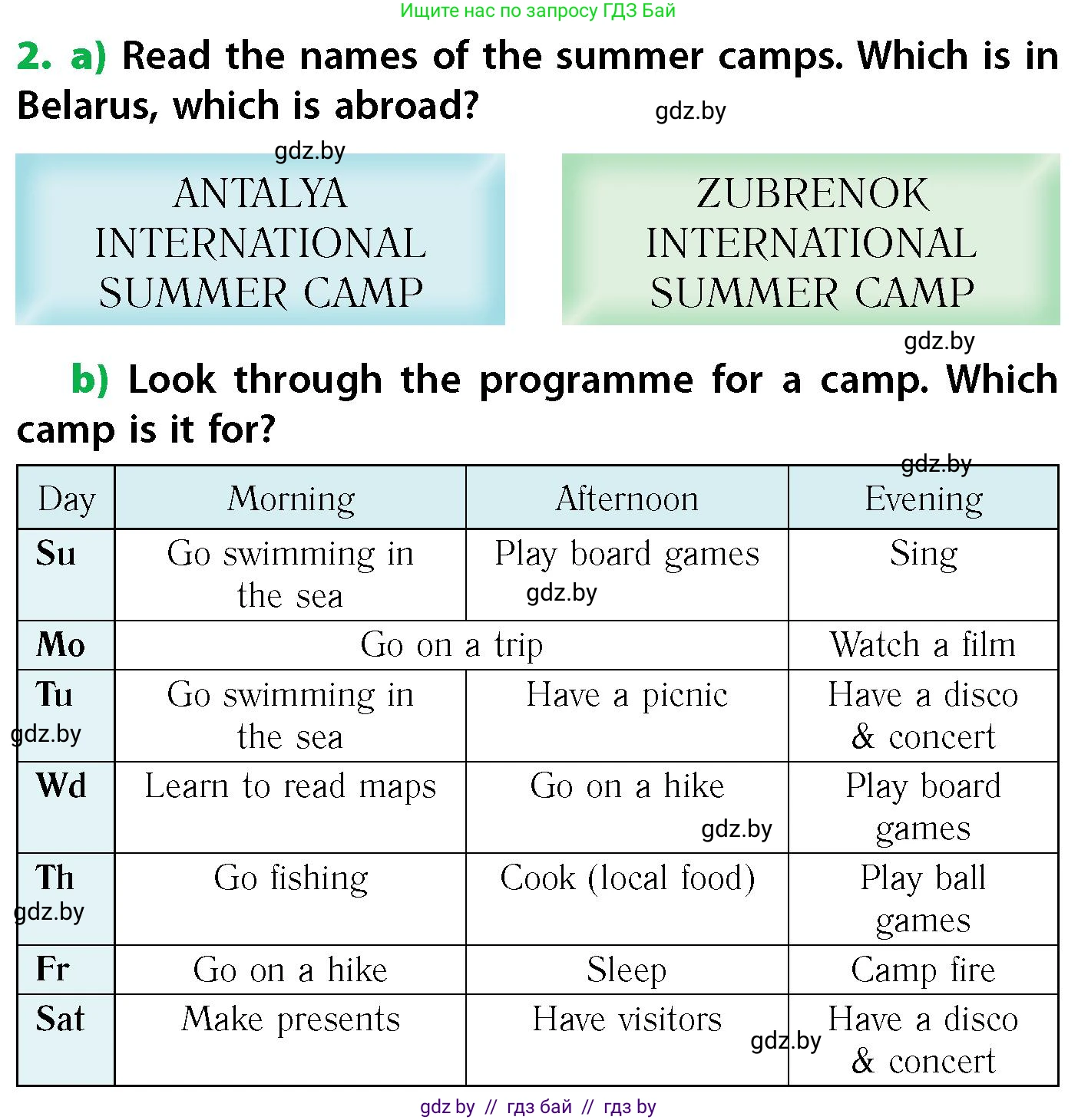 Английский язык (english), 6 класс Учебник, авторы: Юхнель Наталья Валентиновна, Наумова Елена Георгиевна, Малиновская Елена Александровна, издательство Адукацыя i выхаванне, Минск, 2021, страница 10, номер 2, Условие