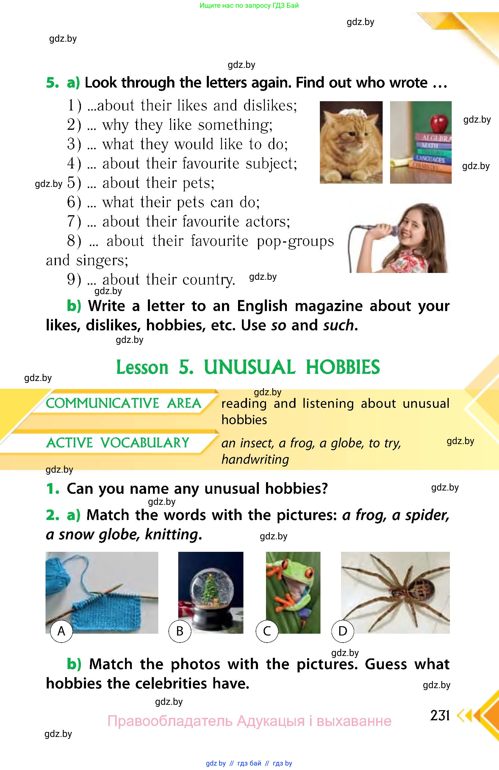 Английский язык (english), 6 класс Учебник, авторы: Юхнель Наталья Валентиновна, Наумова Елена Георгиевна, Малиновская Елена Александровна, издательство Адукацыя i выхаванне, Минск, 2021, страница 231