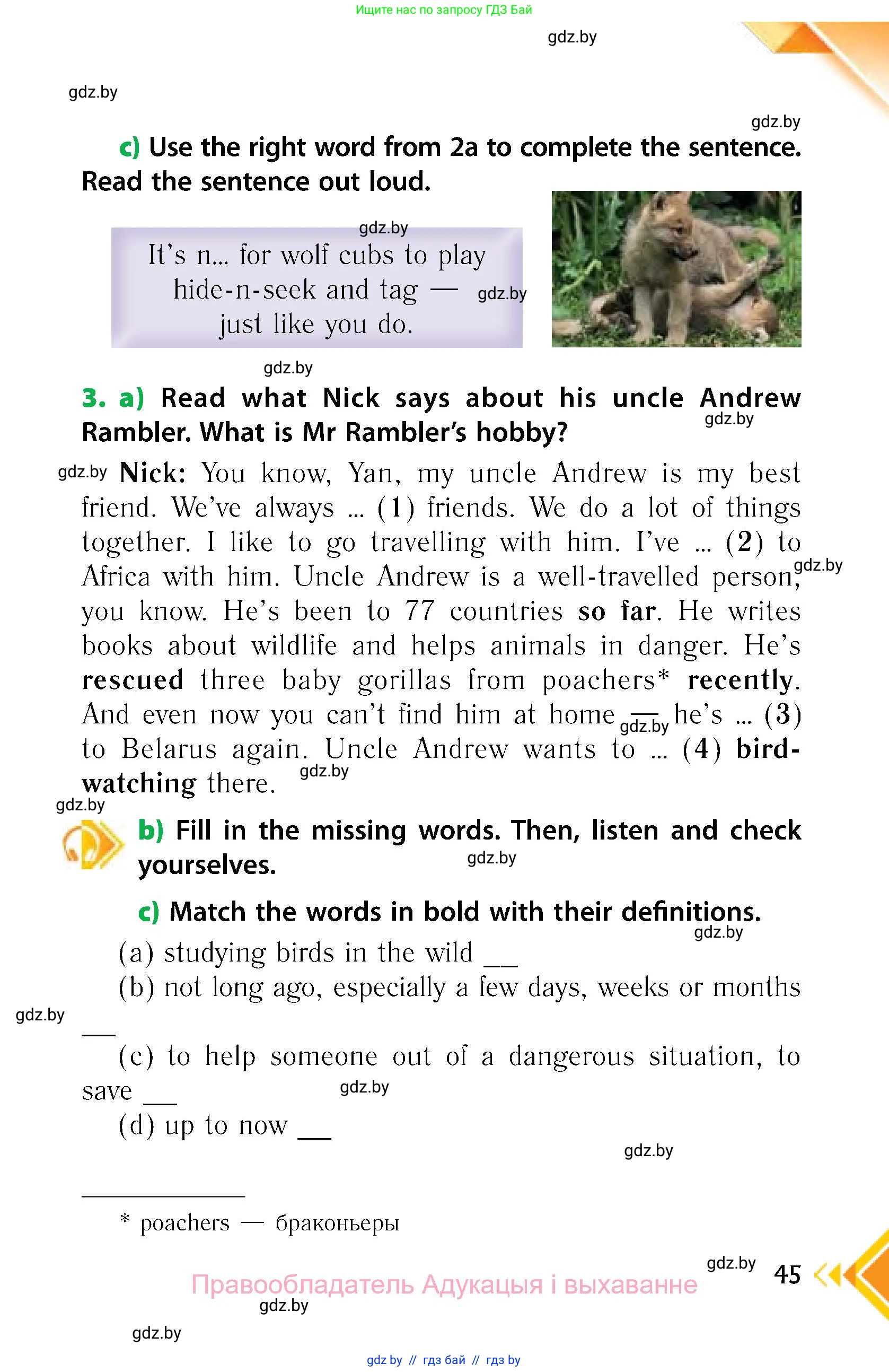 Английский язык (english), 6 класс Учебник, авторы: Юхнель Наталья Валентиновна, Наумова Елена Георгиевна, Малиновская Елена Александровна, издательство Адукацыя i выхаванне, Минск, 2021, страница 45