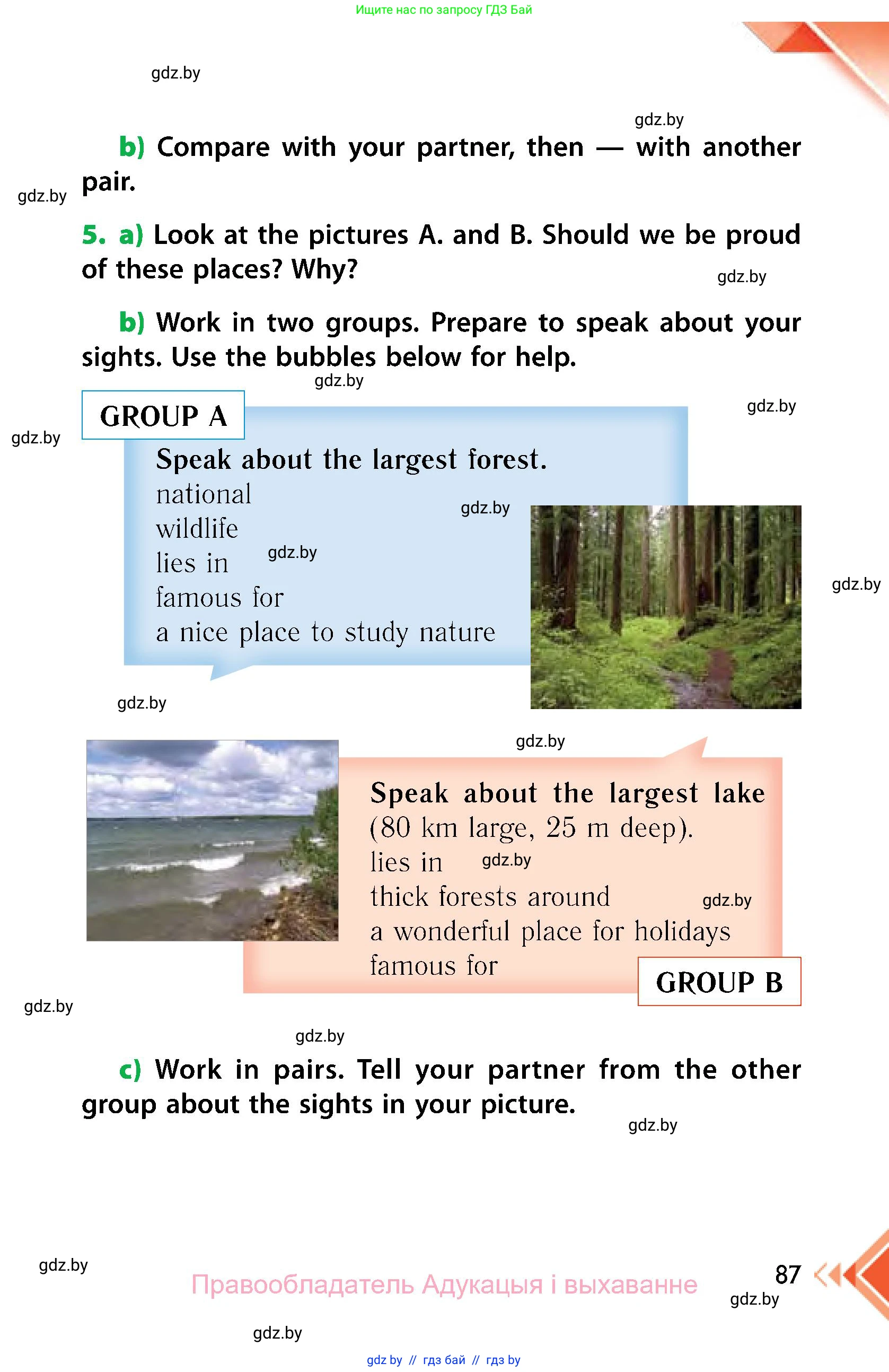 Английский язык (english), 6 класс Учебник, авторы: Юхнель Наталья Валентиновна, Наумова Елена Георгиевна, Малиновская Елена Александровна, издательство Адукацыя i выхаванне, Минск, 2021, страница 87