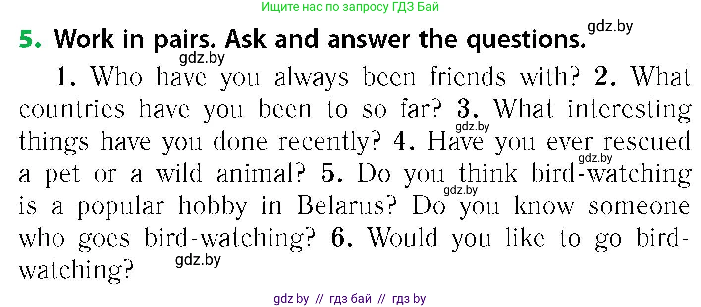 Английский язык (english), 6 класс Учебник, авторы: Юхнель Наталья Валентиновна, Наумова Елена Георгиевна, Малиновская Елена Александровна, издательство Адукацыя i выхаванне, Минск, 2021, страница 46, номер 5, Условие