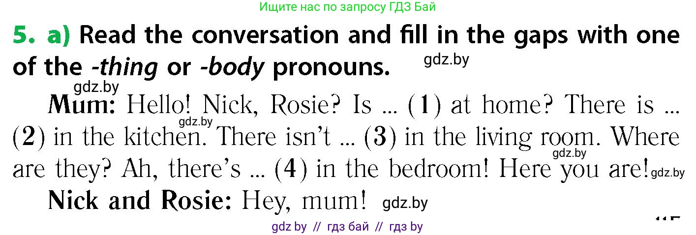 Английский язык (english), 6 класс Учебник, авторы: Юхнель Наталья Валентиновна, Наумова Елена Георгиевна, Малиновская Елена Александровна, издательство Адукацыя i выхаванне, Минск, 2021, страница 115, номер 5, Условие
