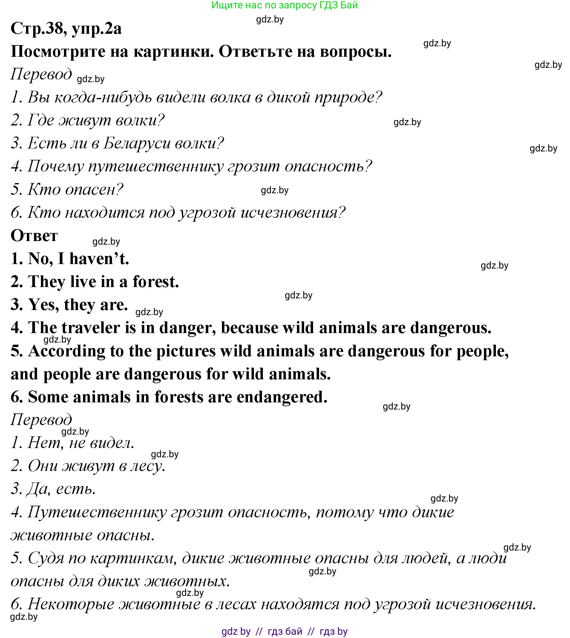 Английский язык (english), 6 класс Учебник, авторы: Юхнель Наталья Валентиновна, Наумова Елена Георгиевна, Малиновская Елена Александровна, издательство Адукацыя i выхаванне, Минск, 2021, страница 38, номер 2, Решение