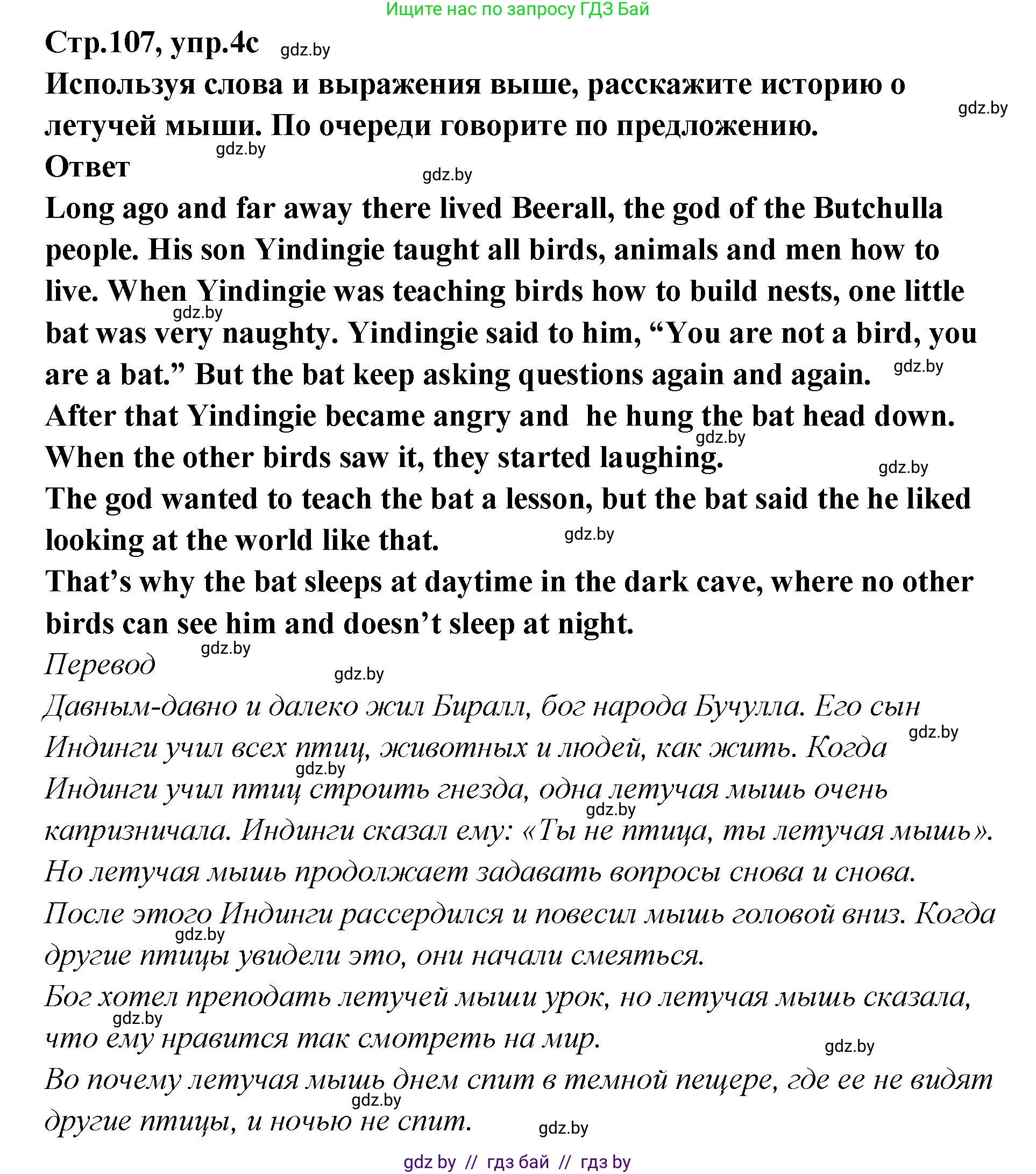 Английский язык (english), 6 класс Учебник, авторы: Юхнель Наталья Валентиновна, Наумова Елена Георгиевна, Малиновская Елена Александровна, издательство Адукацыя i выхаванне, Минск, 2021, страница 107, номер 4, Решение (продолжение 2)