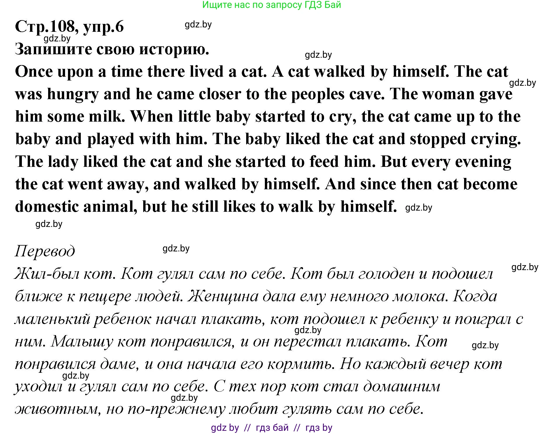 Английский язык (english), 6 класс Учебник, авторы: Юхнель Наталья Валентиновна, Наумова Елена Георгиевна, Малиновская Елена Александровна, издательство Адукацыя i выхаванне, Минск, 2021, страница 108, номер 6, Решение