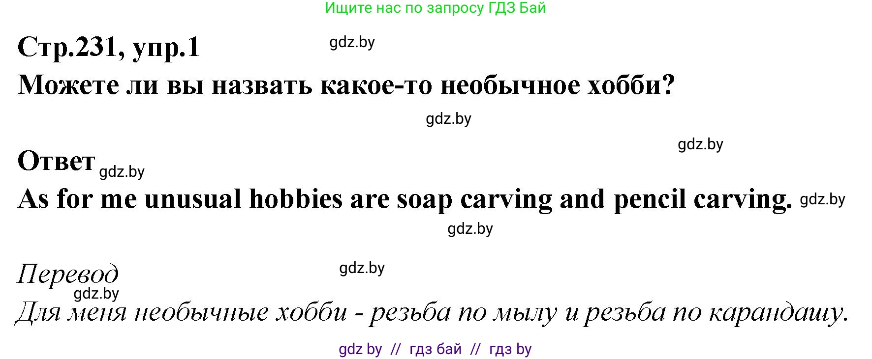 Английский язык (english), 6 класс Учебник, авторы: Юхнель Наталья Валентиновна, Наумова Елена Георгиевна, Малиновская Елена Александровна, издательство Адукацыя i выхаванне, Минск, 2021, страница 231, номер 1, Решение