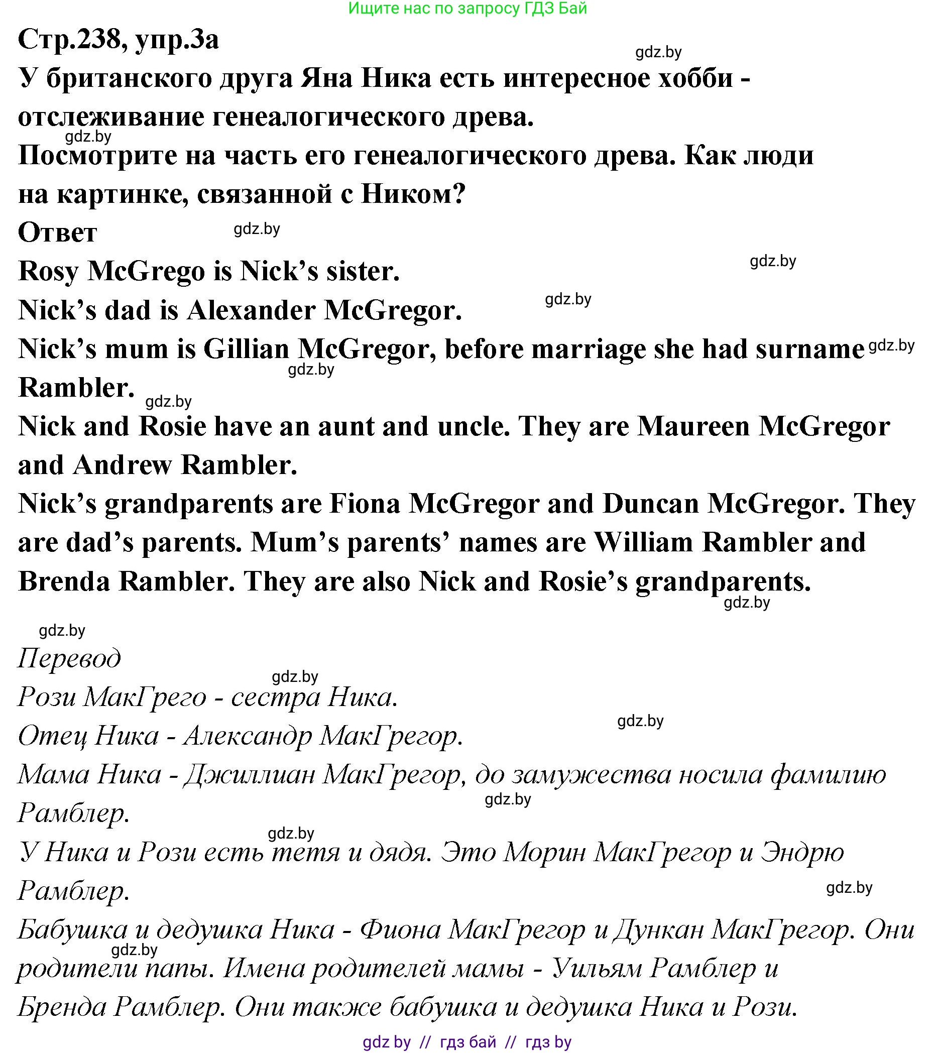 Английский язык (english), 6 класс Учебник, авторы: Юхнель Наталья Валентиновна, Наумова Елена Георгиевна, Малиновская Елена Александровна, издательство Адукацыя i выхаванне, Минск, 2021, страница 238, номер 3, Решение