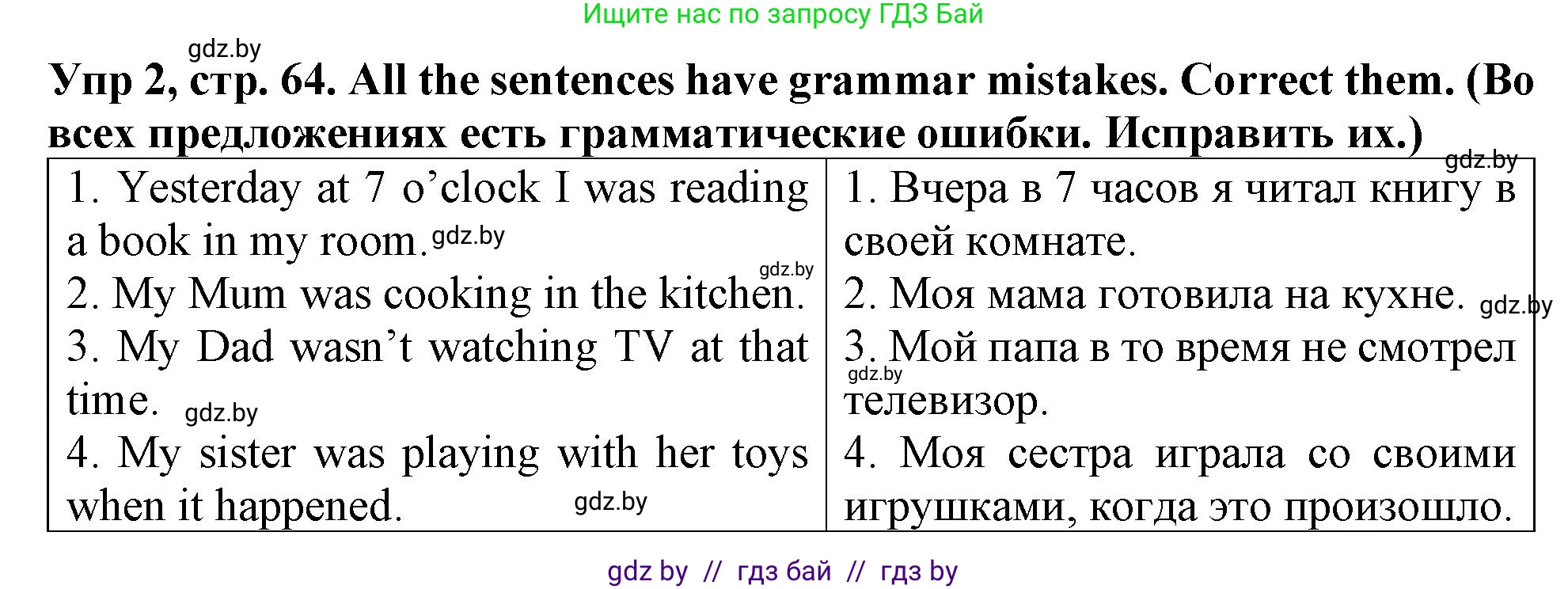 Английский язык (english), 6 класс Тетрадь по грамматике (grammar), авторы: Севрюкова Татьяна Юрьевна, Юхнель Наталья Валентиновна, Бушуева Эдите Владиславовна, издательство Аверсэв, Минск, 2022, зелёного цвета, страница 64, номер 2, Решение