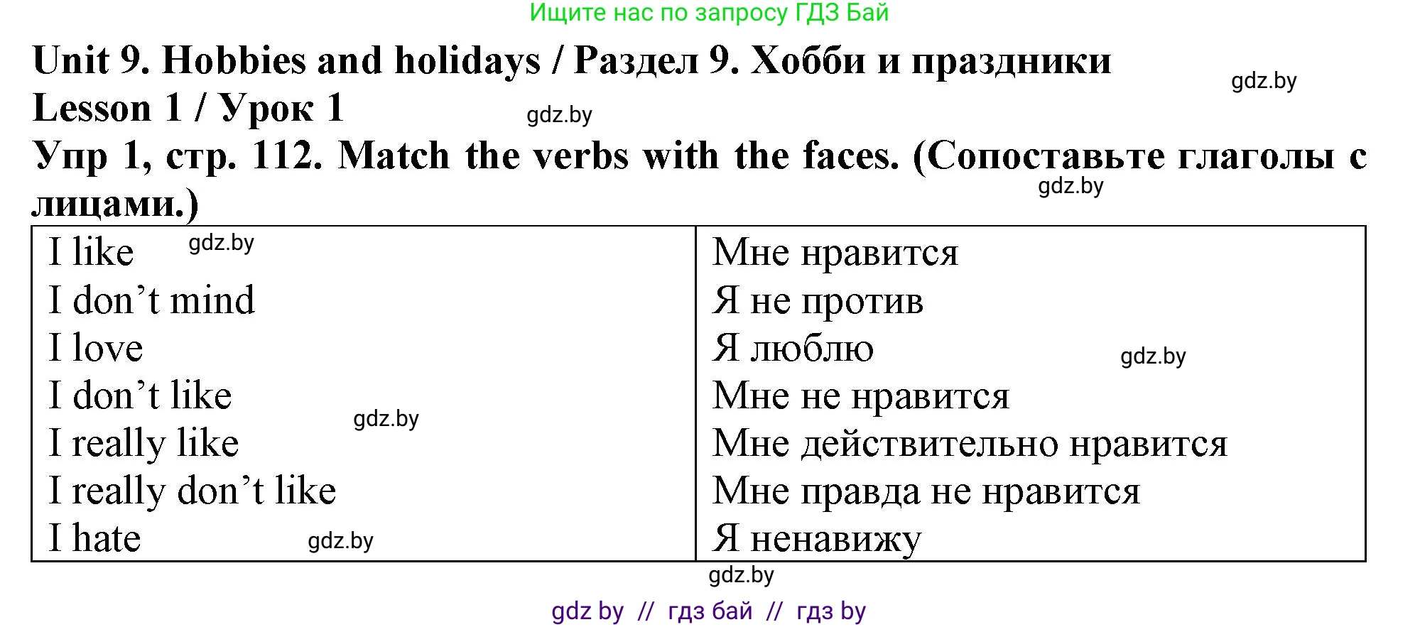 Английский язык (english), 6 класс Тетрадь по грамматике (grammar), авторы: Севрюкова Татьяна Юрьевна, Юхнель Наталья Валентиновна, Бушуева Эдите Владиславовна, издательство Аверсэв, Минск, 2022, зелёного цвета, страница 112, номер 1, Решение