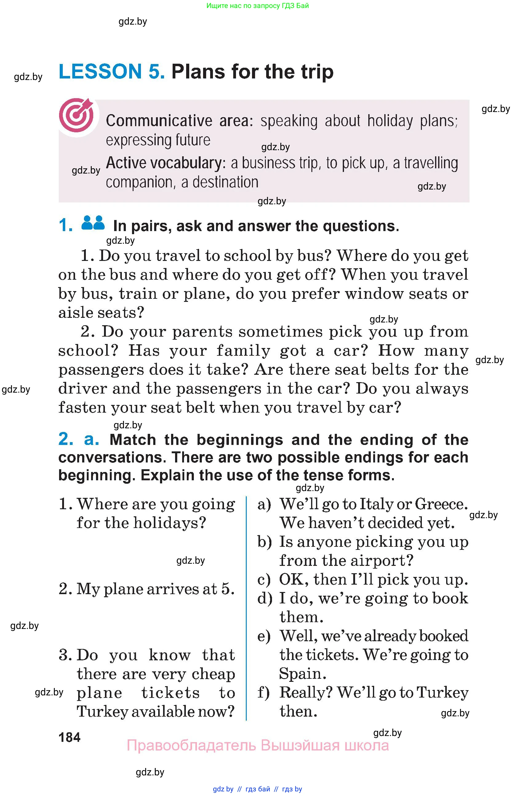 Английский язык (english), 7 класс Учебник (Student's book), авторы: Юхнель Наталья Валентиновна, Демченко Наталья Валентиновна, Наумова Елена Георгиевна, Романчук Вероника Романовна, издательство Вышэйшая школа, Минск, 2023, страница 184