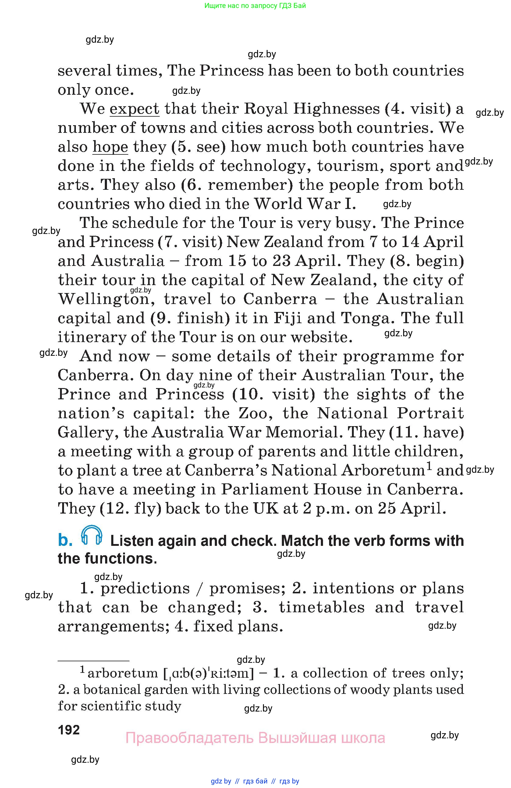 Английский язык (english), 7 класс Учебник (Student's book), авторы: Юхнель Наталья Валентиновна, Демченко Наталья Валентиновна, Наумова Елена Георгиевна, Романчук Вероника Романовна, издательство Вышэйшая школа, Минск, 2023, страница 192